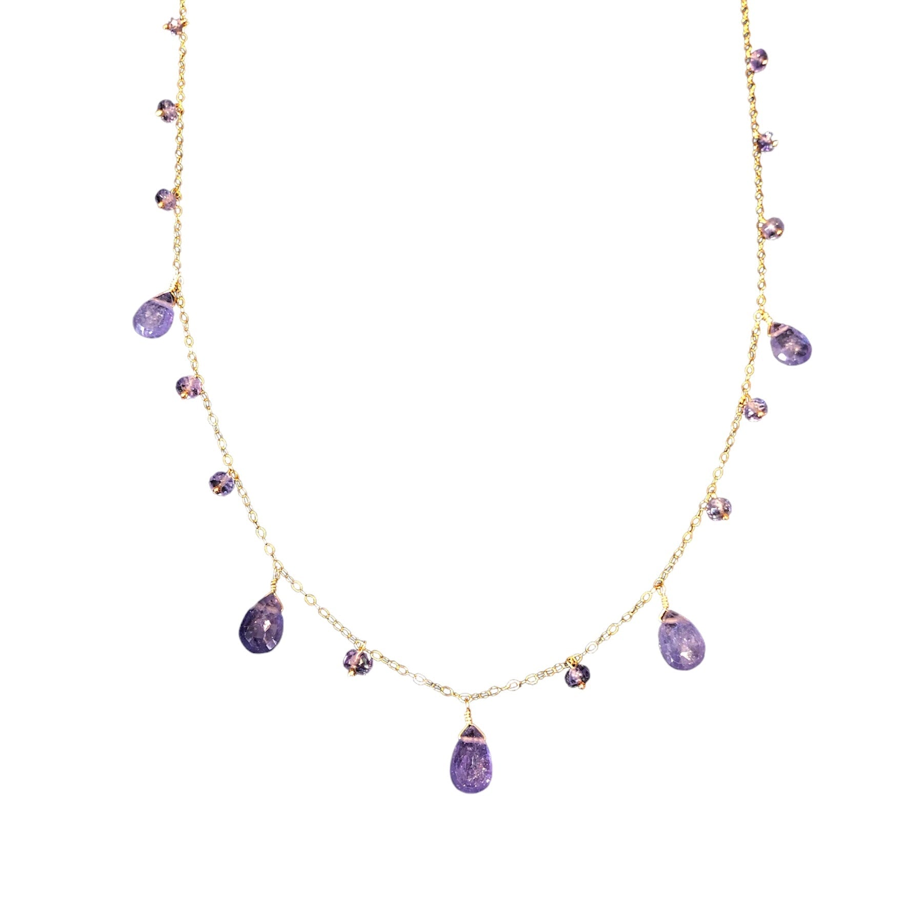 14k Briolette Drop Necklace
