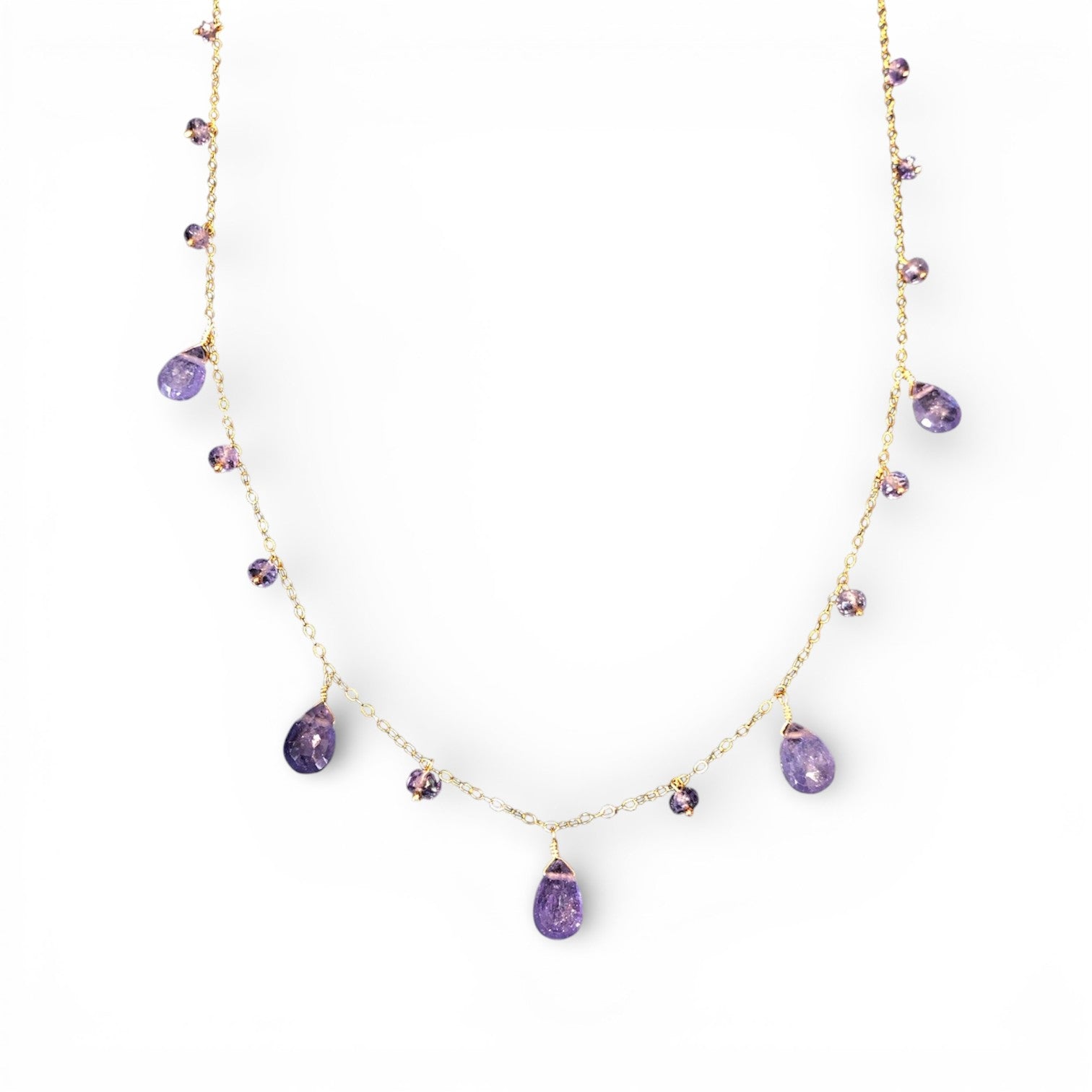14k Briolette Drop Necklace