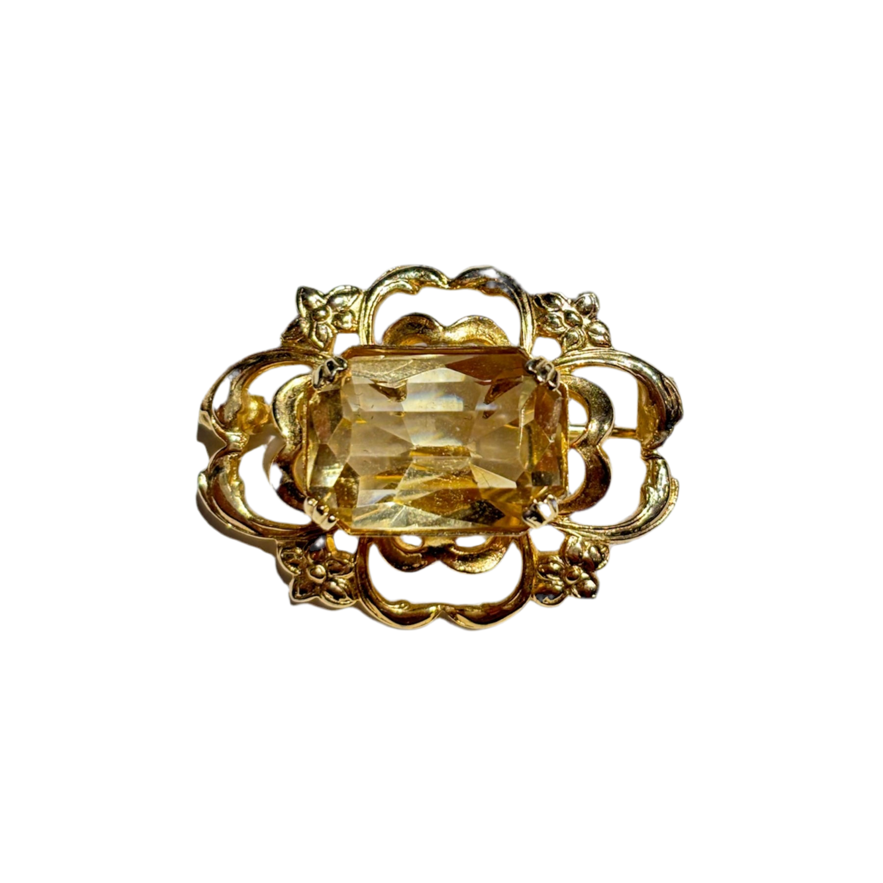 40% Off! Victorian Gold Citrine Brooch