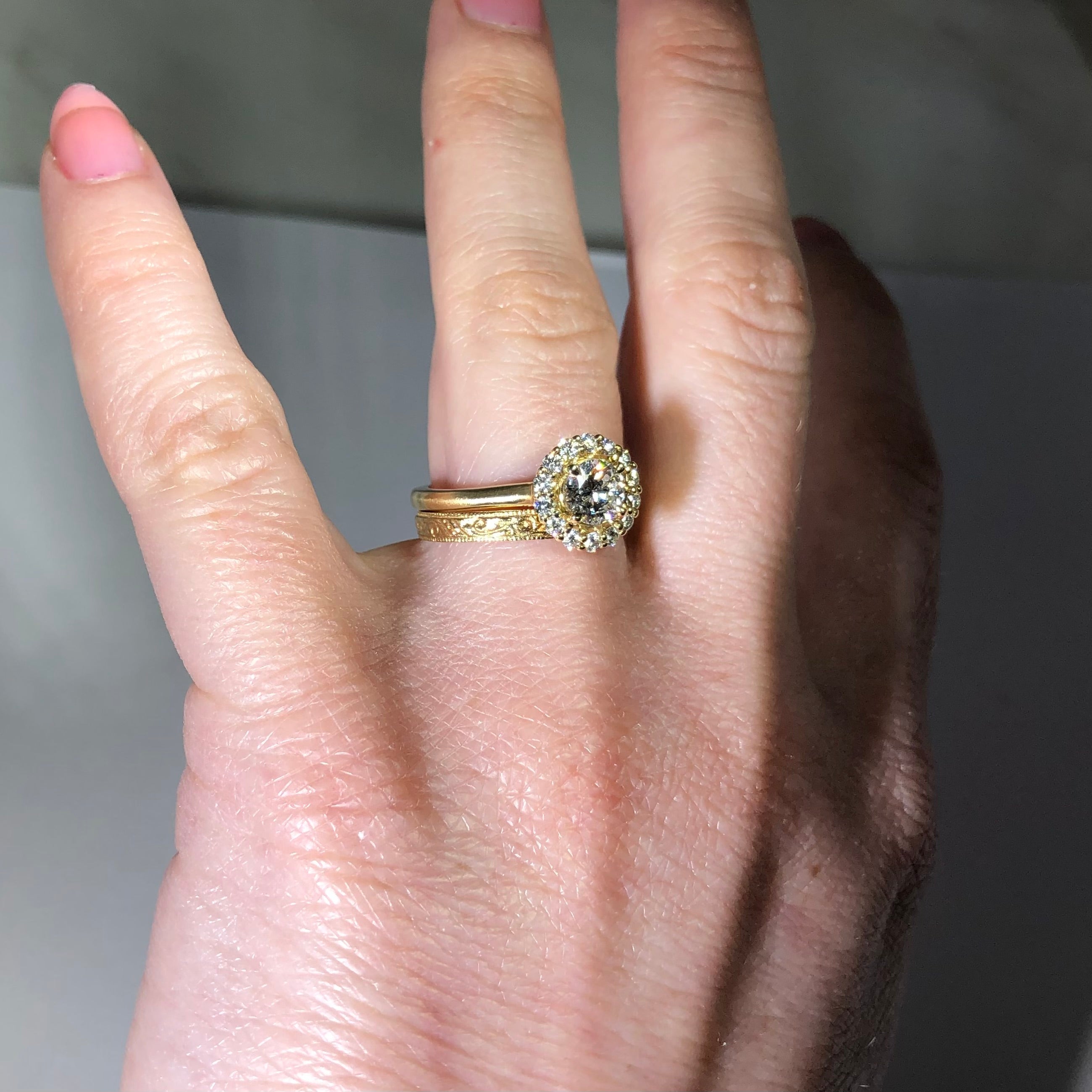 The Halo Engagement Ring with Lab Diamond