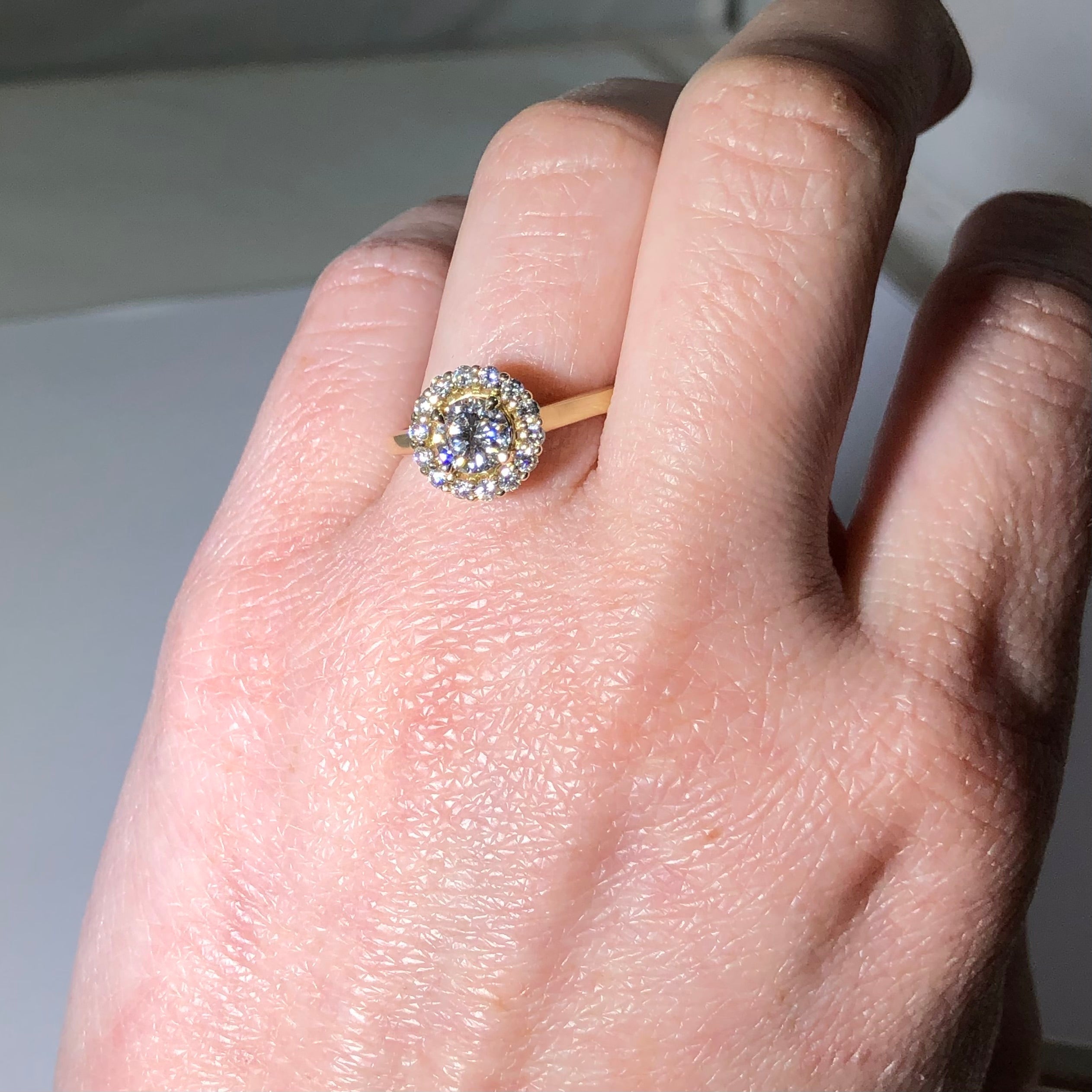 The Halo Engagement Ring with Lab Diamond