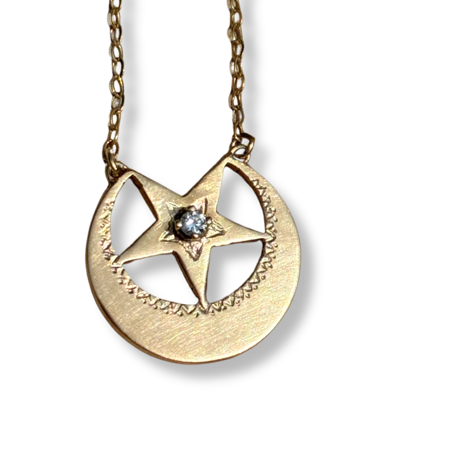 One-of-a-Kind 14k Eastern Star and Diamond Necklace