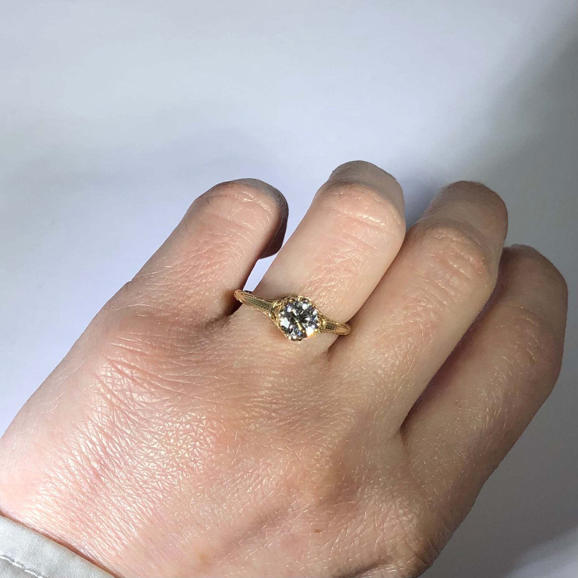 The Filigree Engagement Ring with Lab Created Diamond