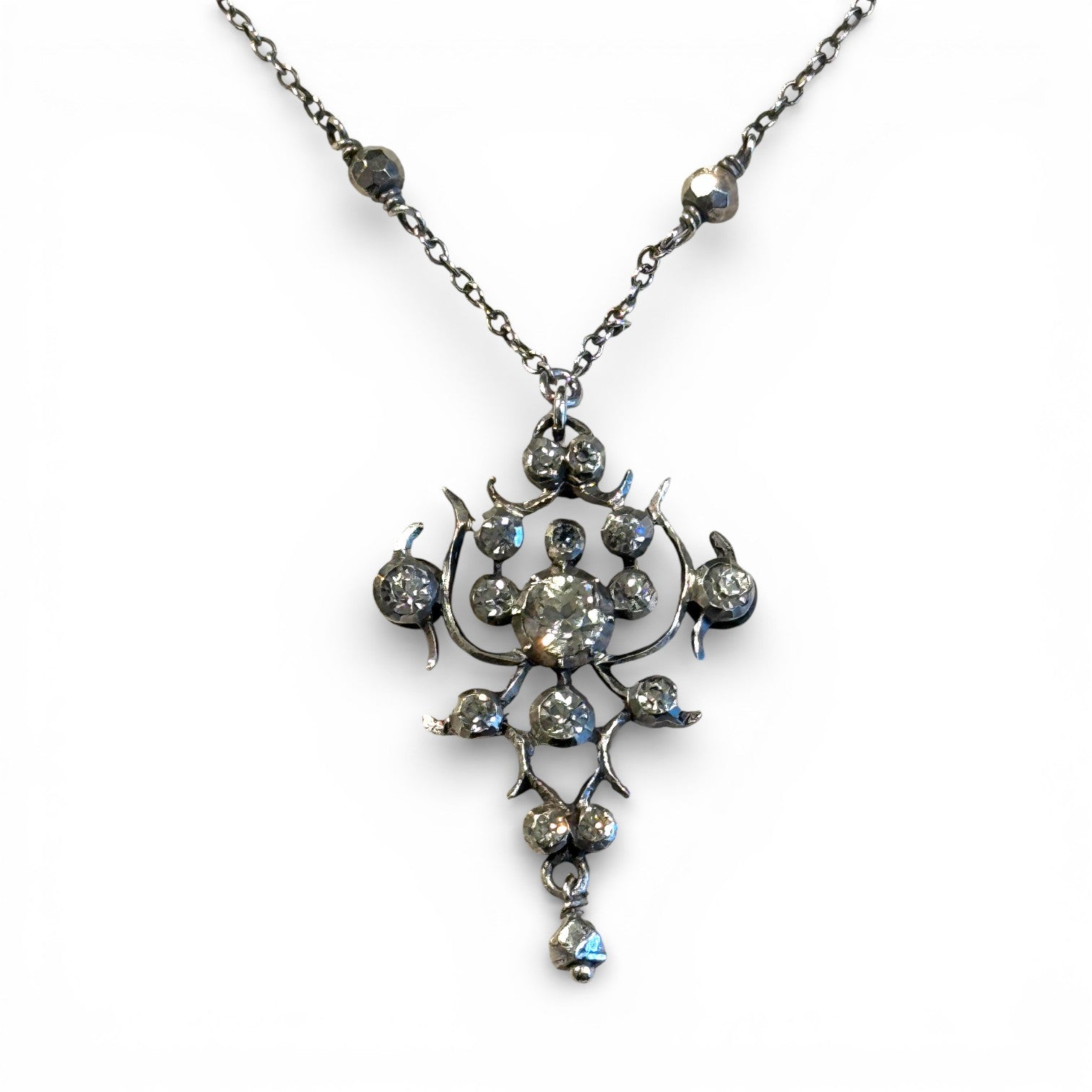 Edwardian Hand-Chased Sterling Silver Pendant