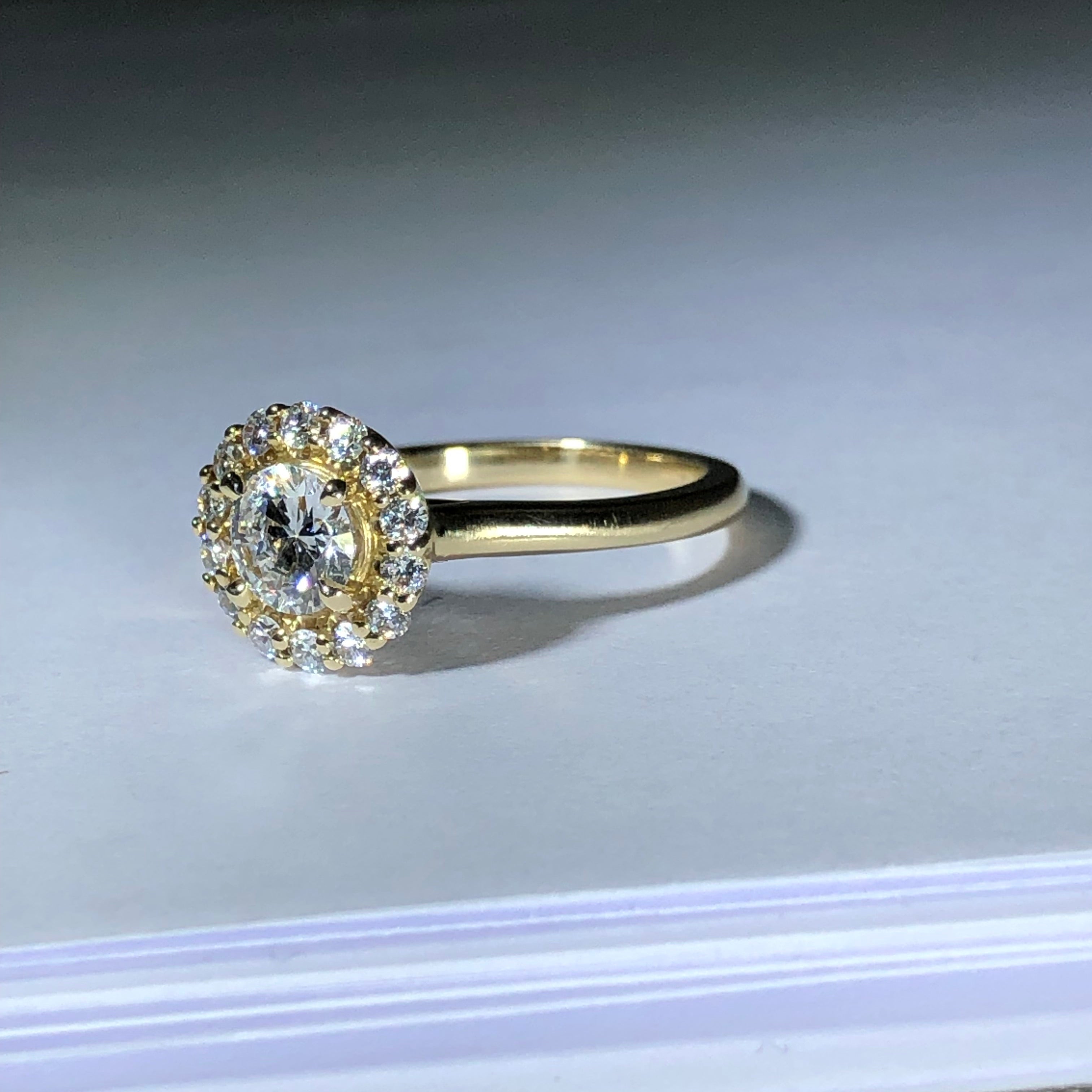 The Halo Engagement Ring with Moissanite