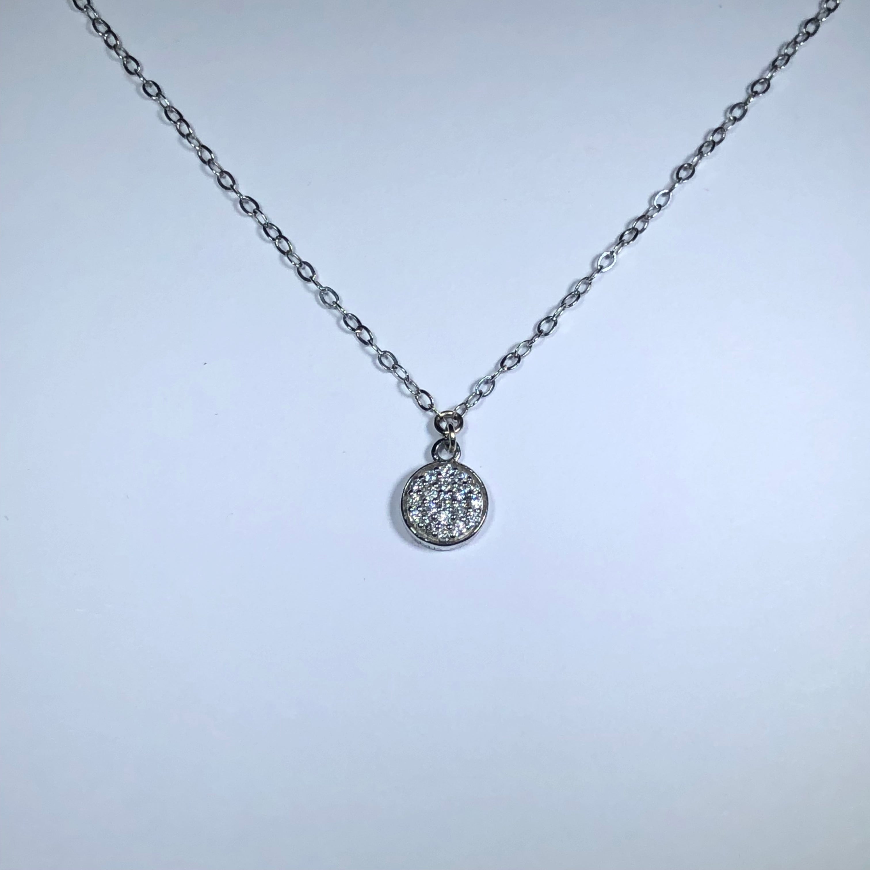 Pavé Disc Necklace