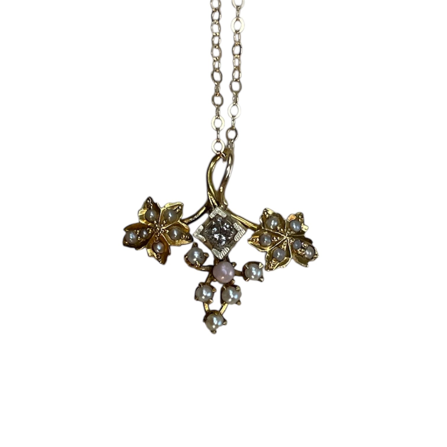 Antique Diamond & Pearl Necklace