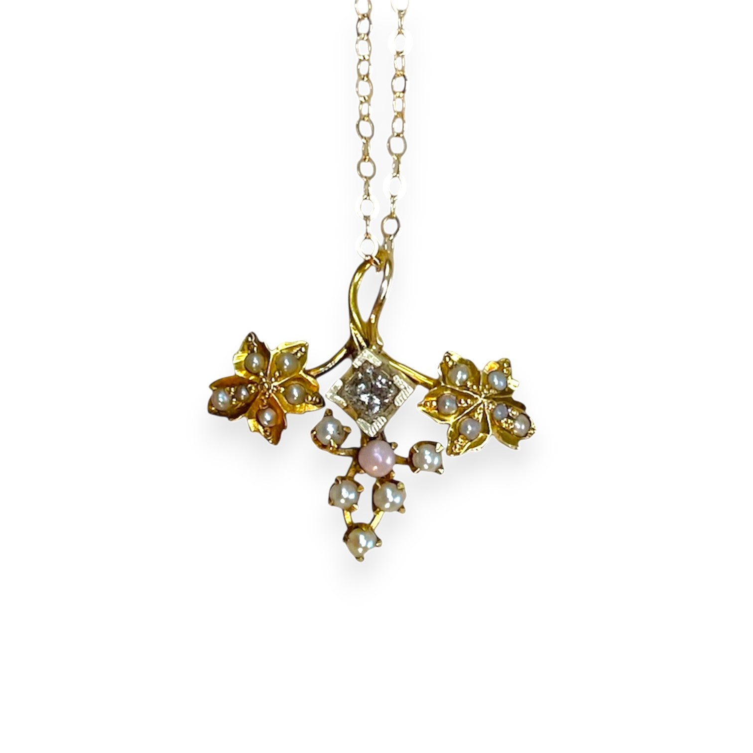 Antique Diamond & Pearl Necklace