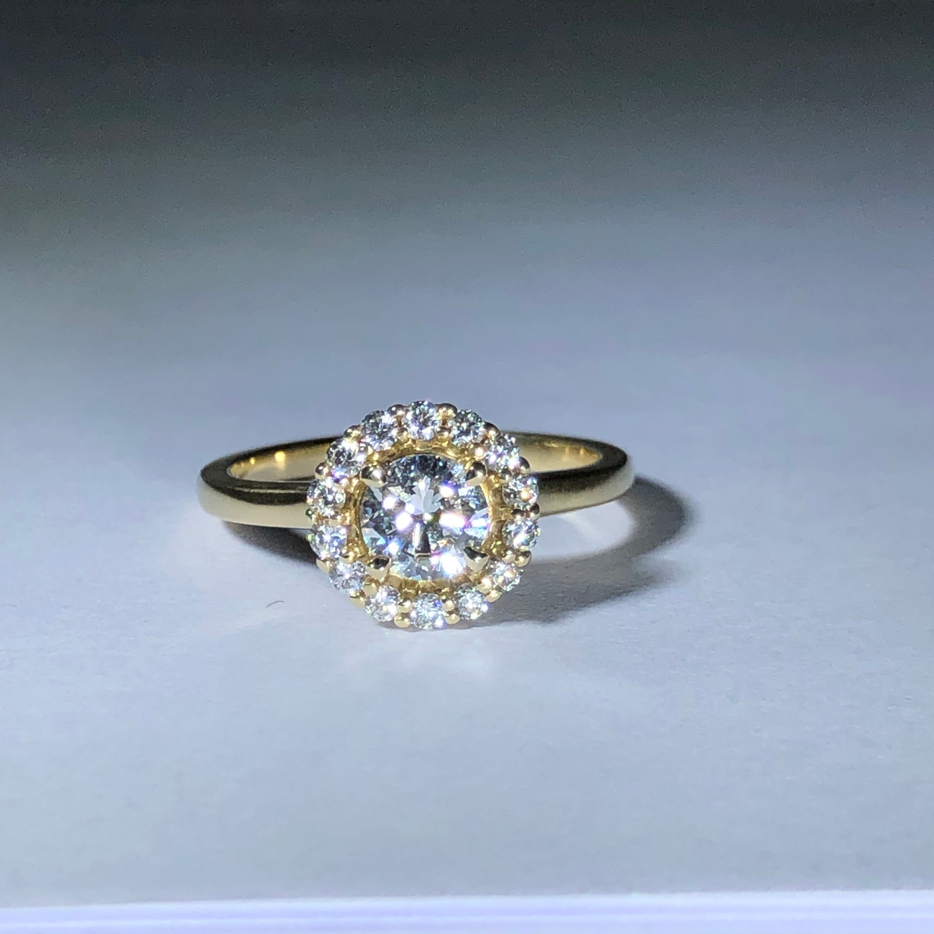 The Halo Engagement Ring with Moissanite