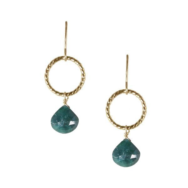 Twist Ring Gemstone Earrings