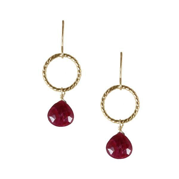 Twist Ring Gemstone Earrings