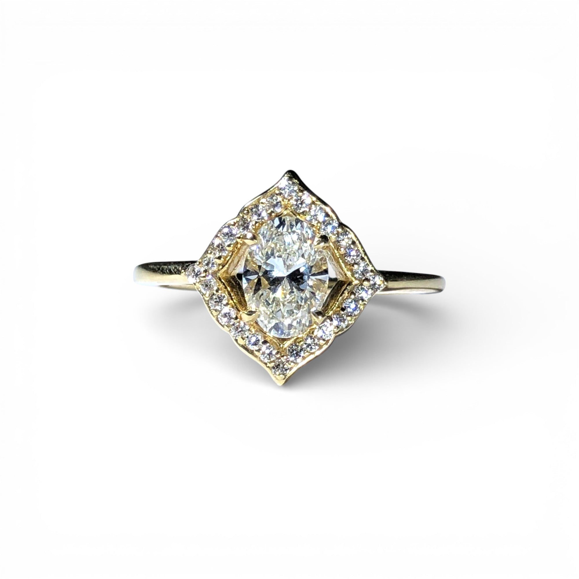 The Lotus Halo Engagement Ring