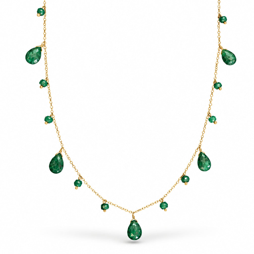 14k Briolette Drop Necklace