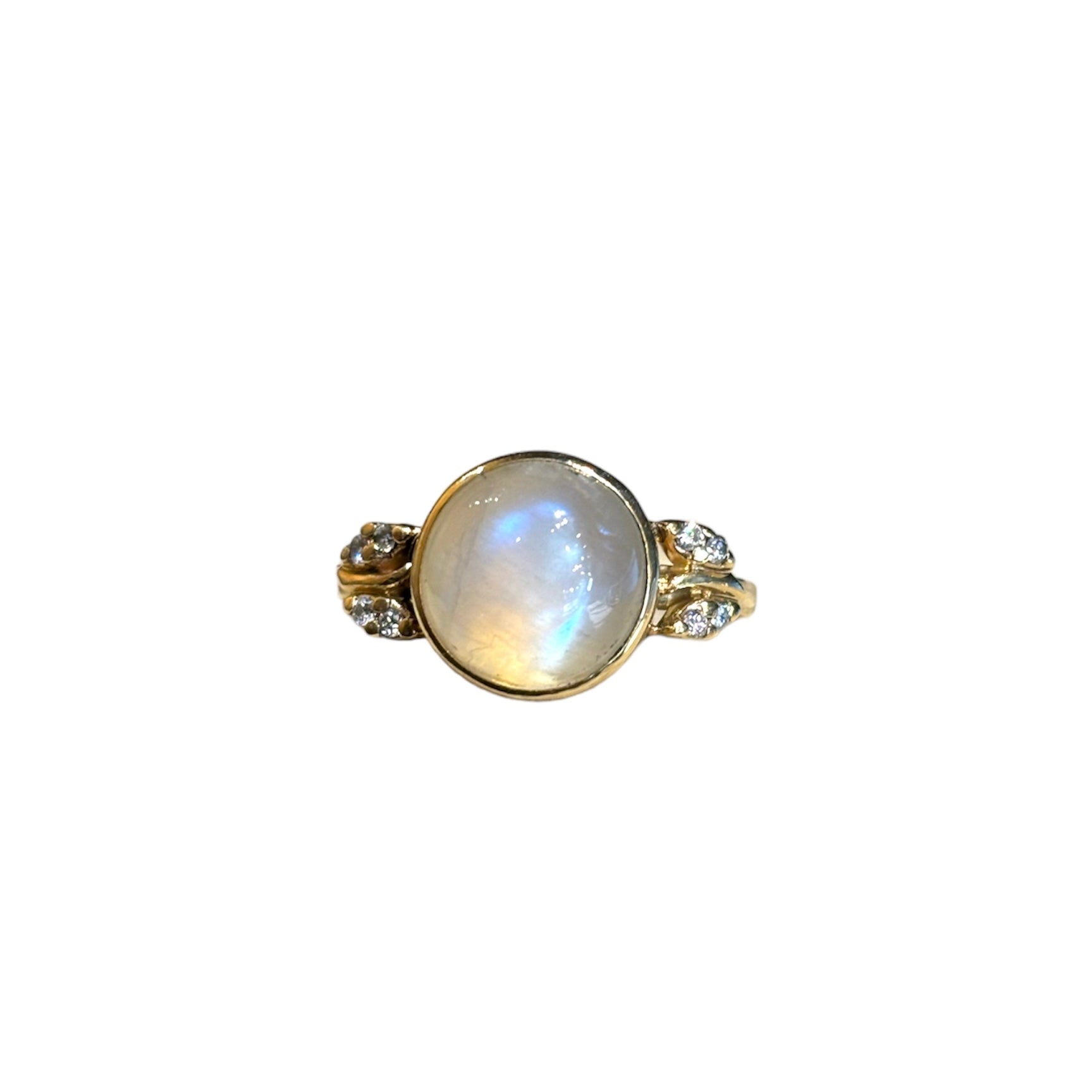 Moonstone and Diamond Ring