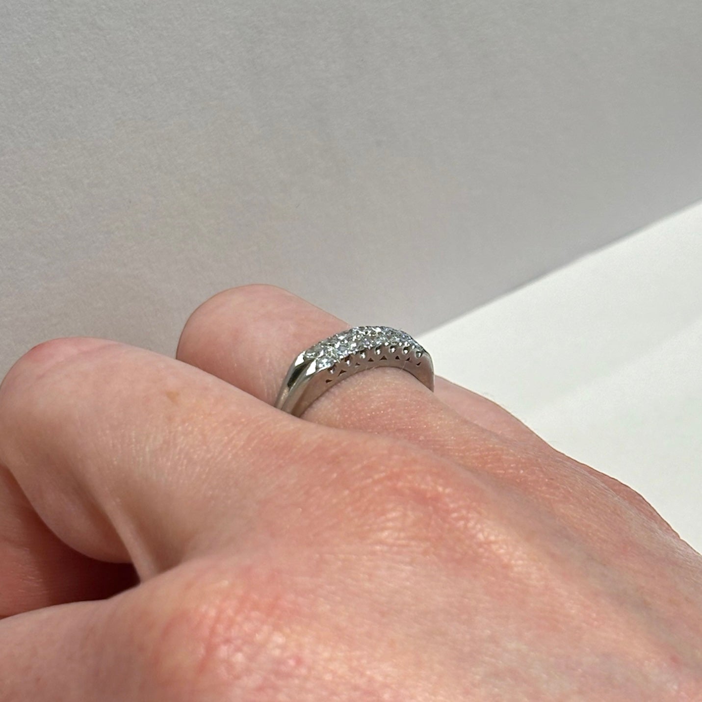 Antique Two-Layer Diamond Wedding Ring