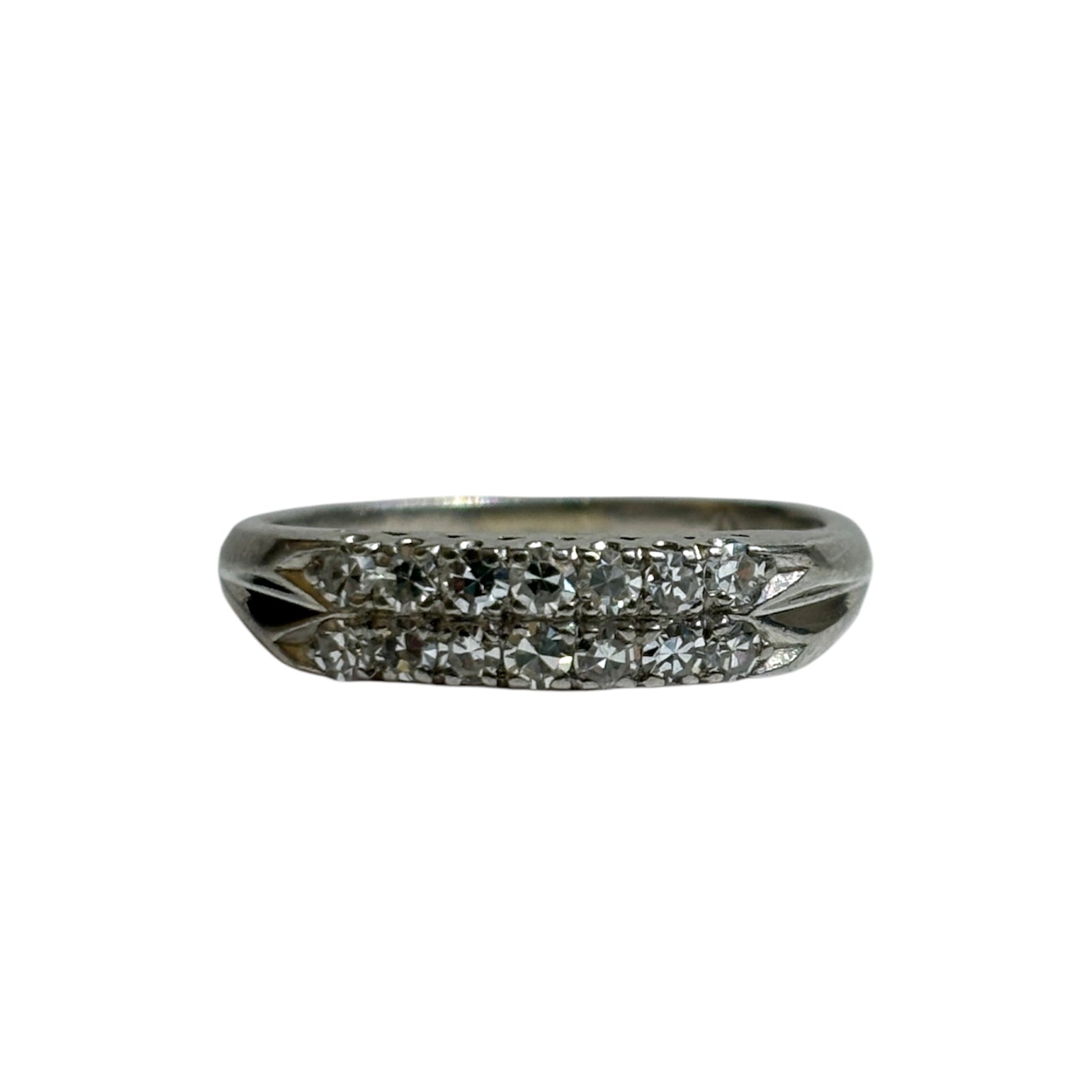 Antique Two-Layer Diamond Wedding Ring