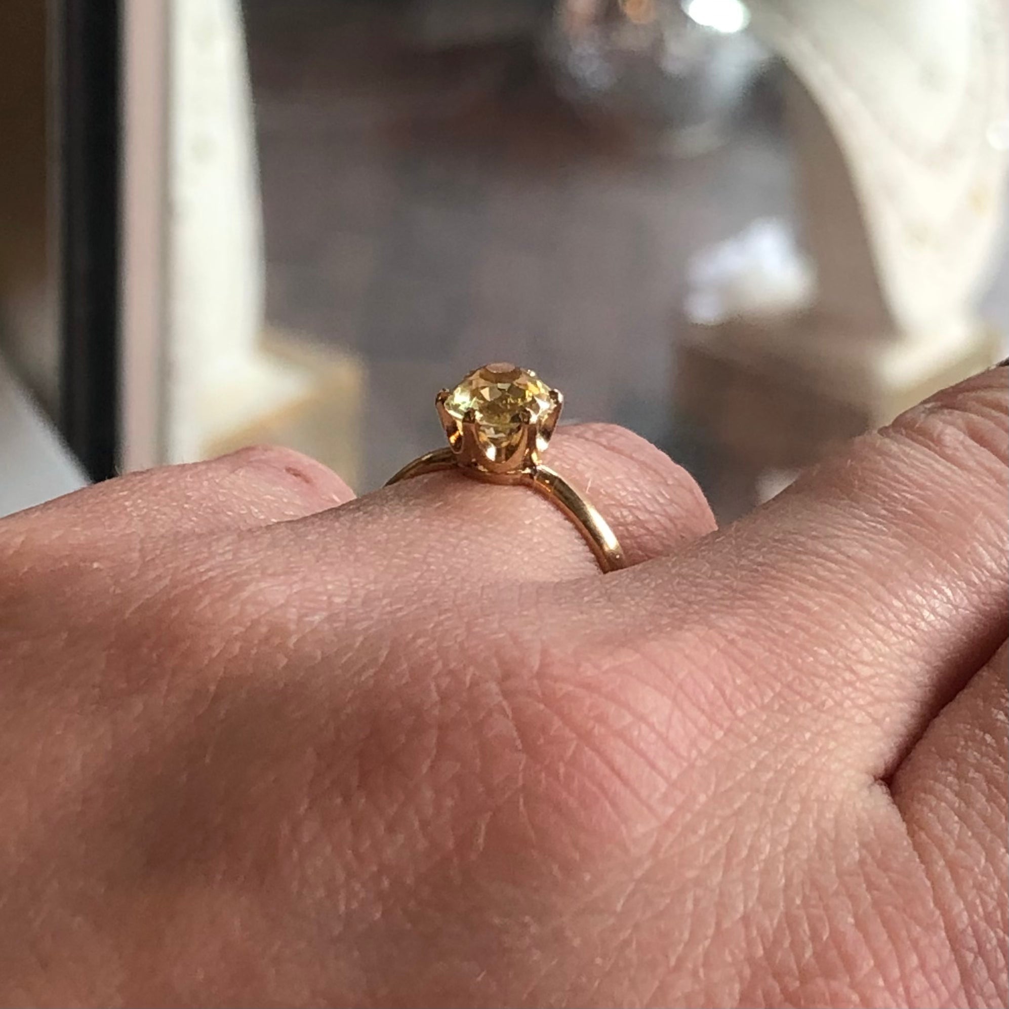 Yellow Sapphire Solitaire Ring