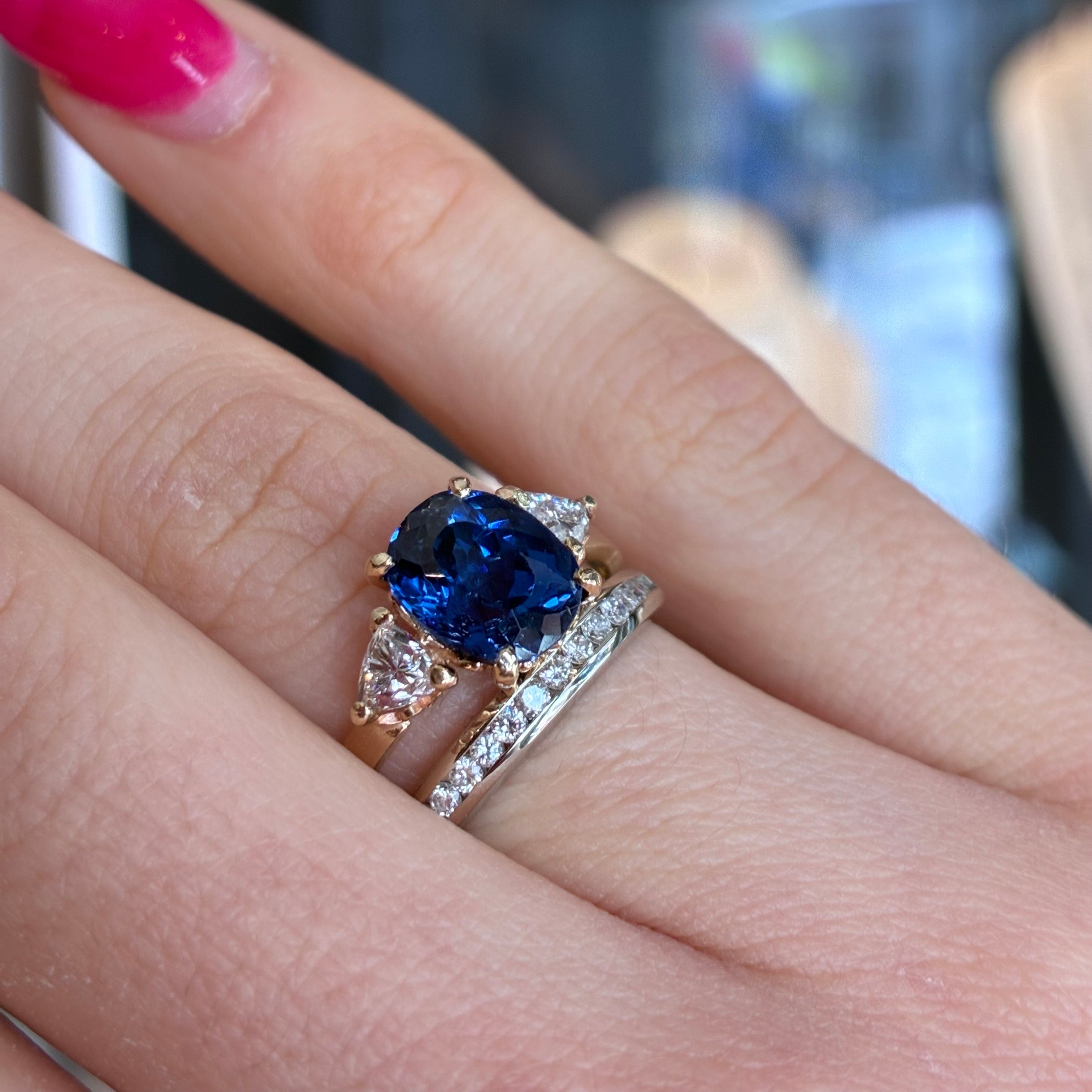 Vintage 14k White Gold Channel Set Diamond Ring