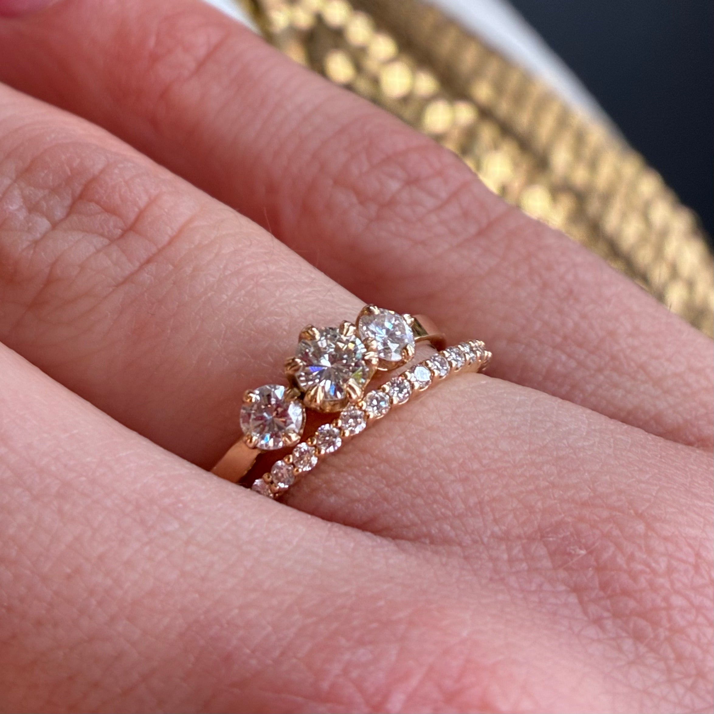 The Classic Trio Engagement Ring in Six Prong Setting