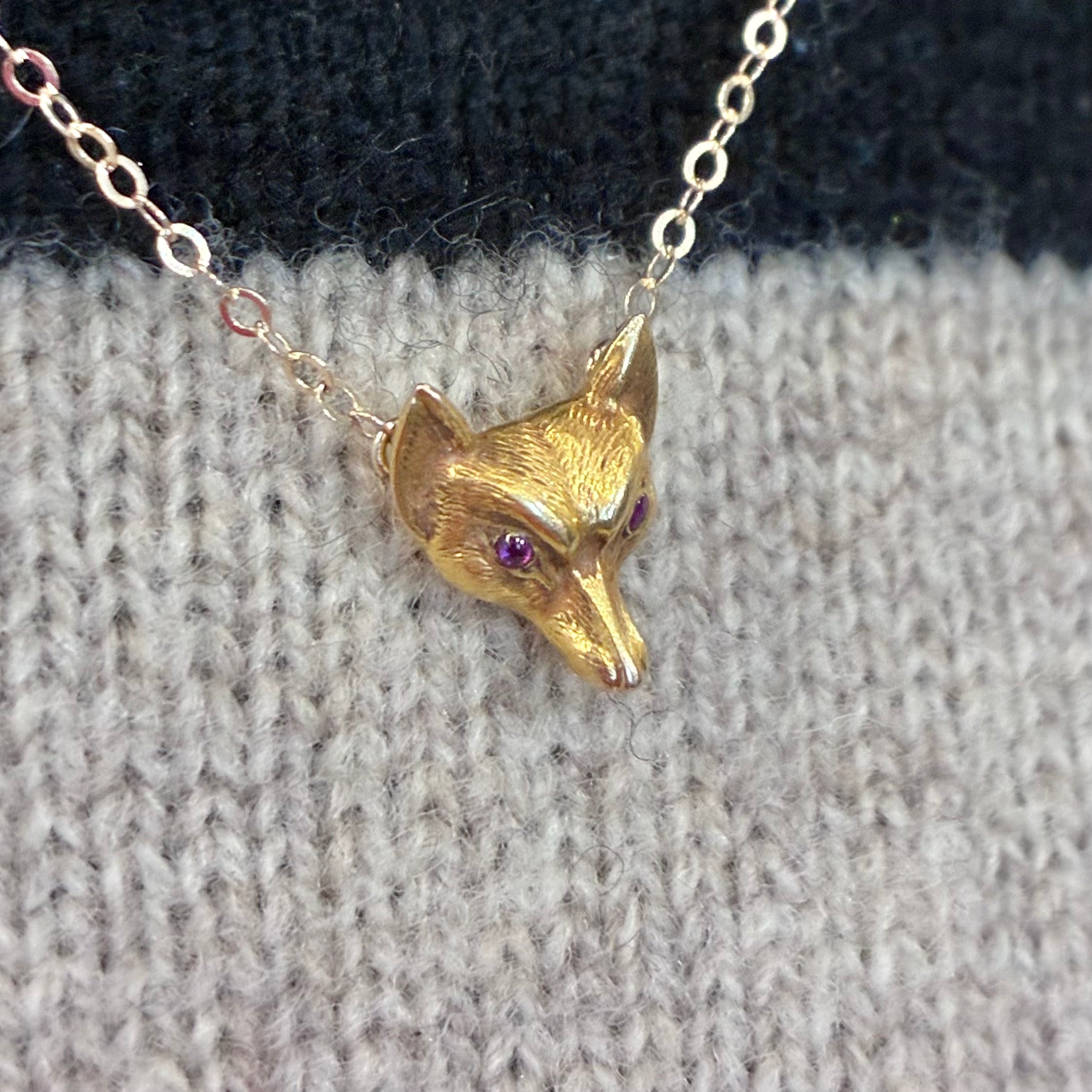 Antique Victorian Fox with Ruby Eyes