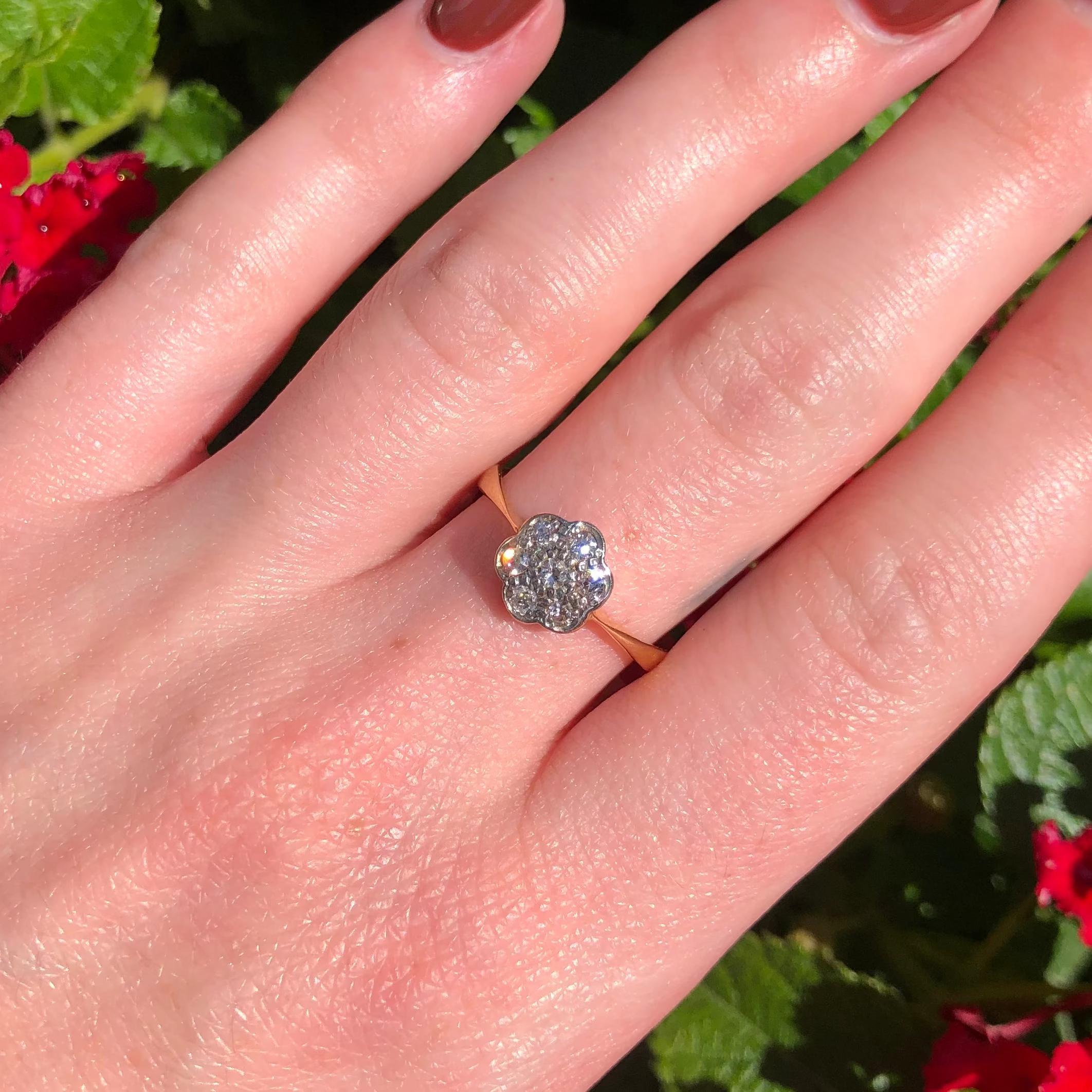 Antique Flower Engagement Ring