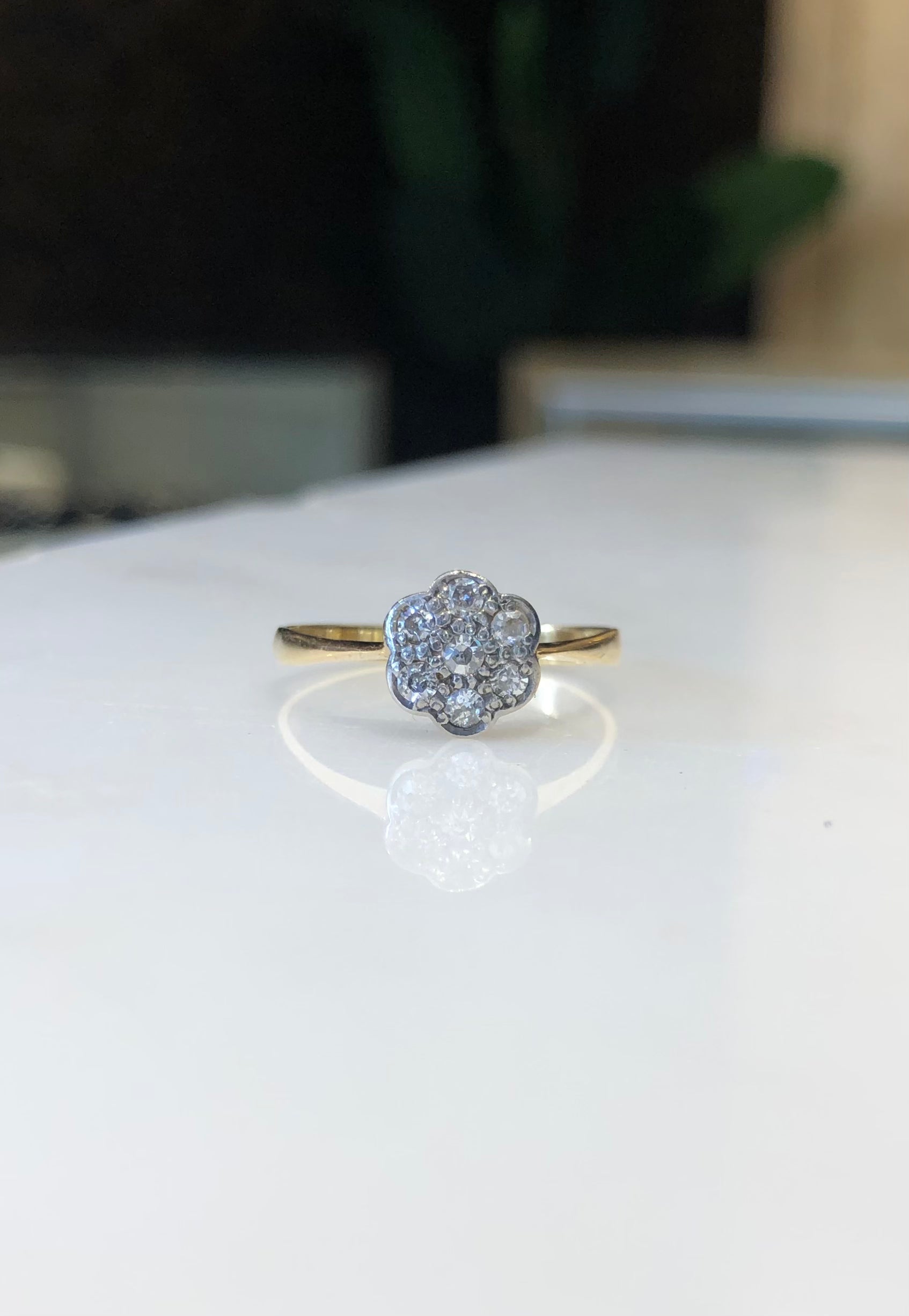 Antique Flower Engagement Ring