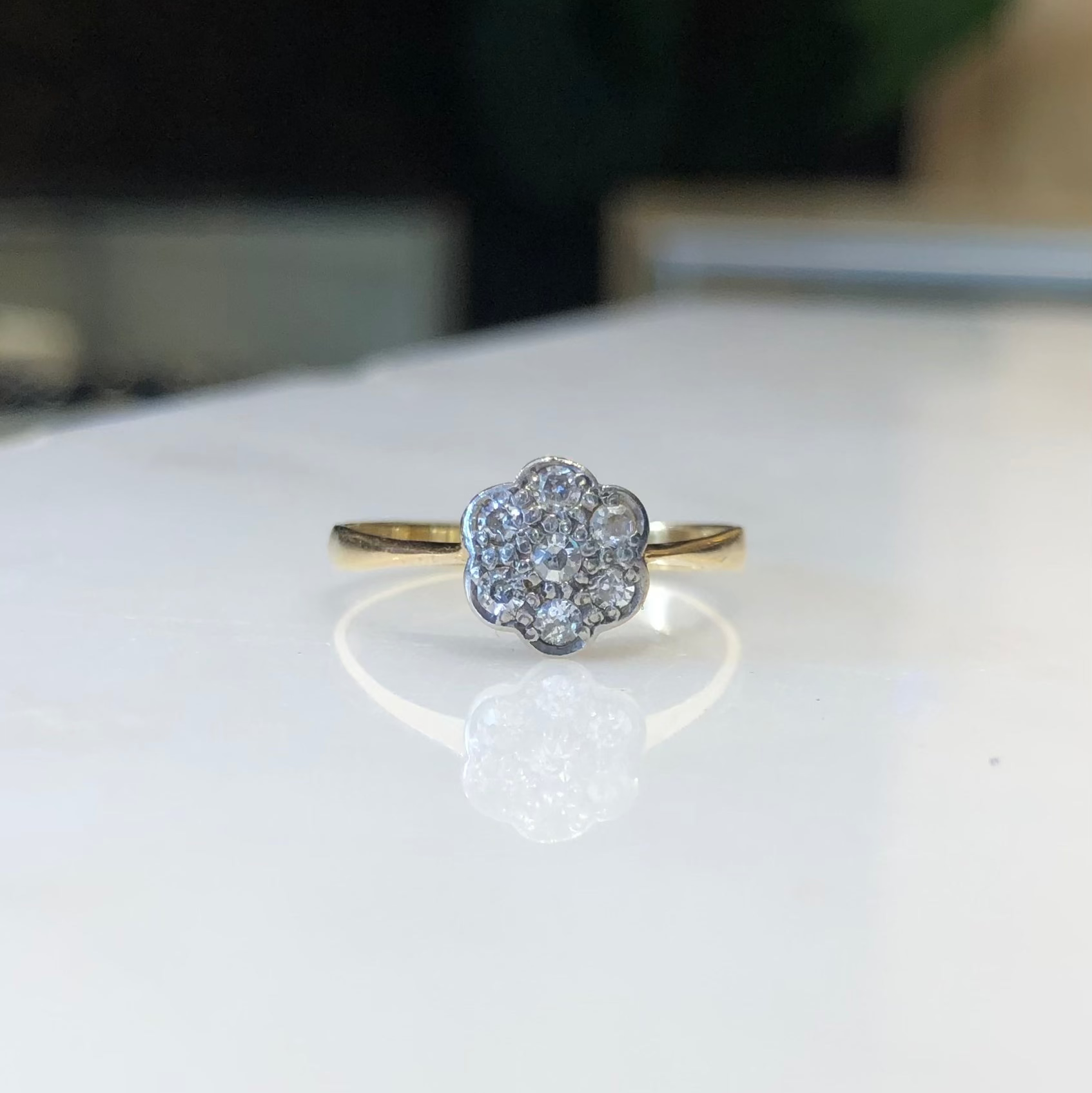 Antique Flower Engagement Ring