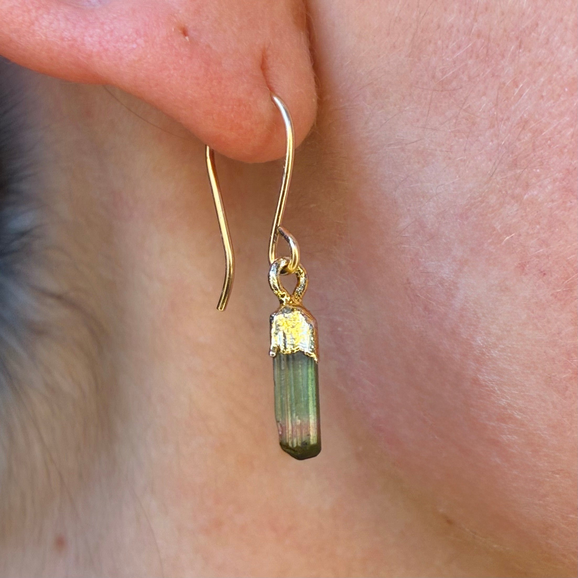 Watermelon Tourmaline Drop Earrings
