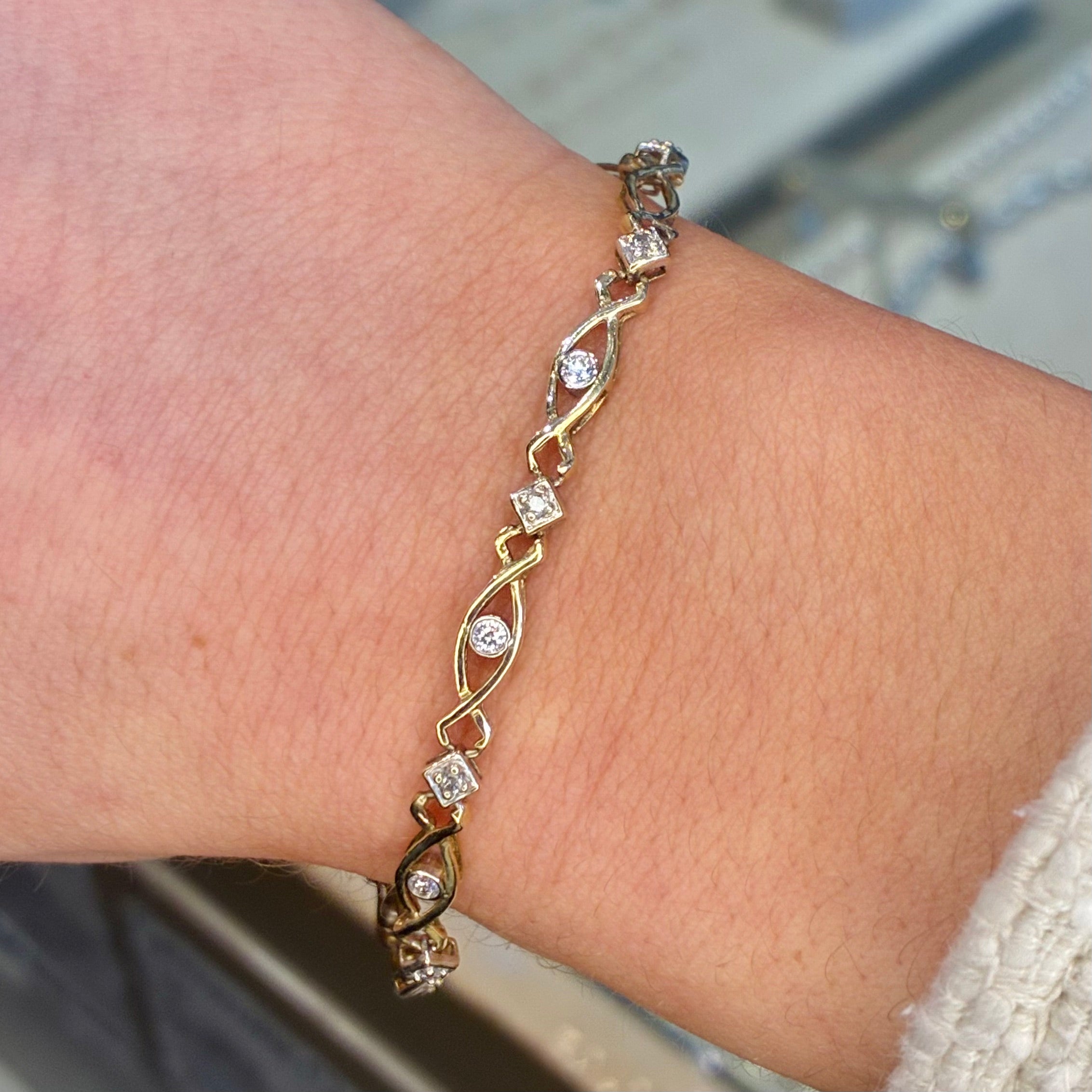 Vintage 10k Diamond Bracelet