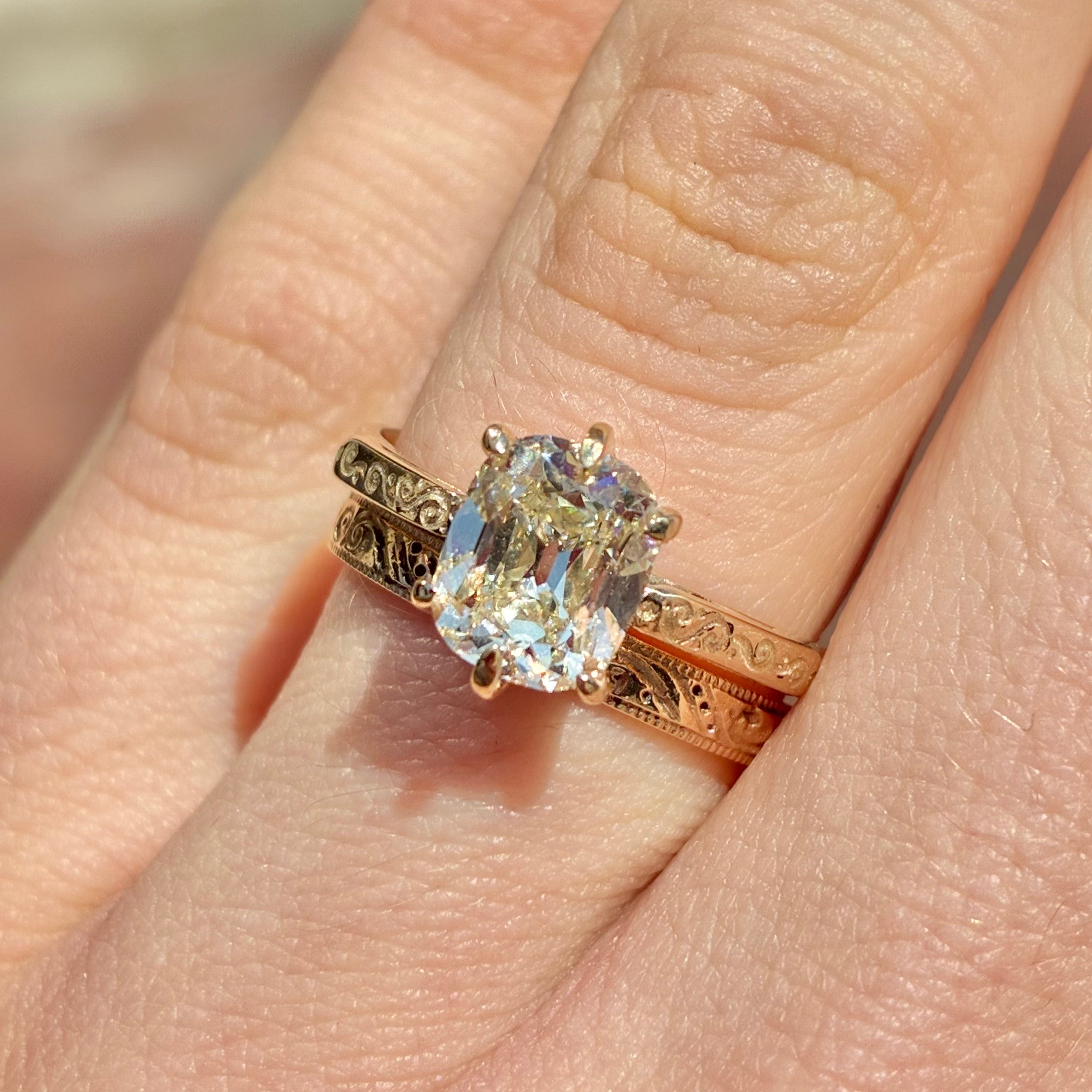 Six Prong Old Mine Diamond Ring