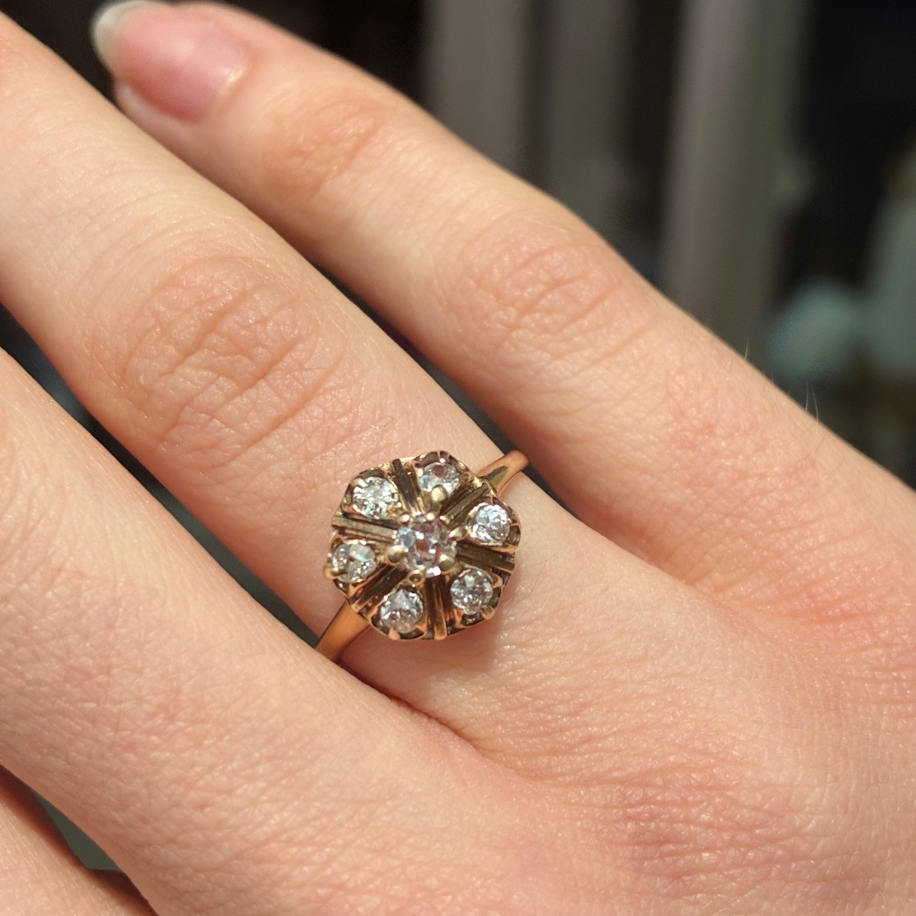Antique Diamond Cluster Ring
