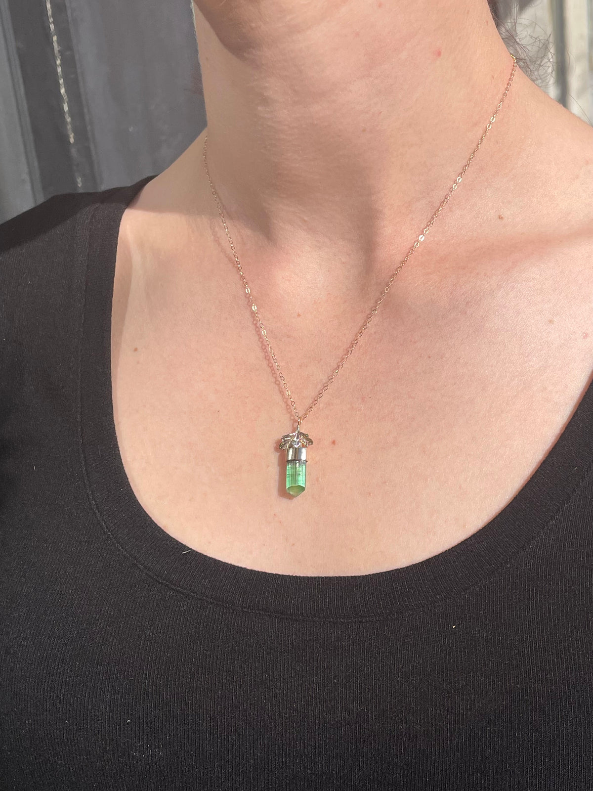 14k Gold and Tourmaline Necklace