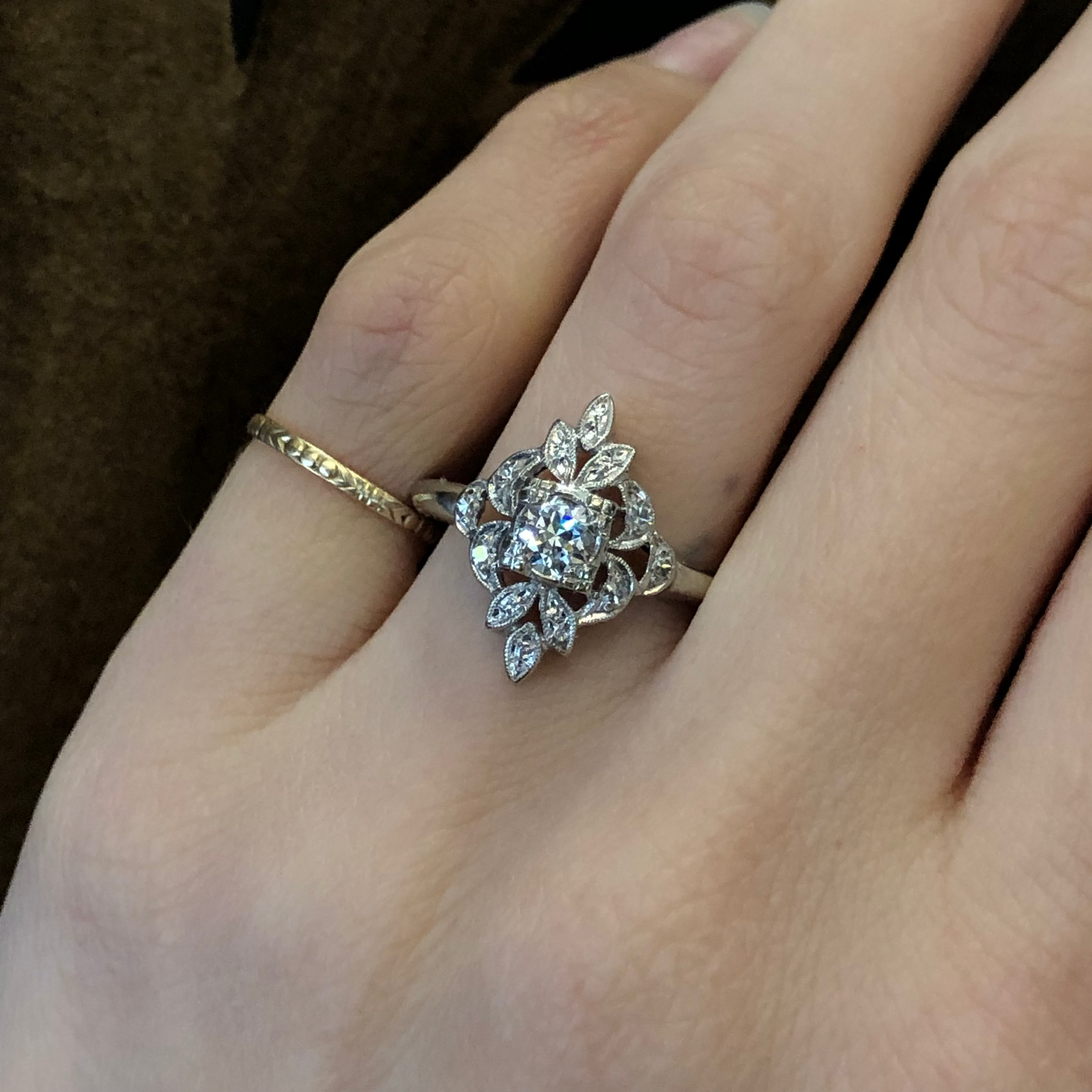 Rare Art Deco Illusion Engagement Ring