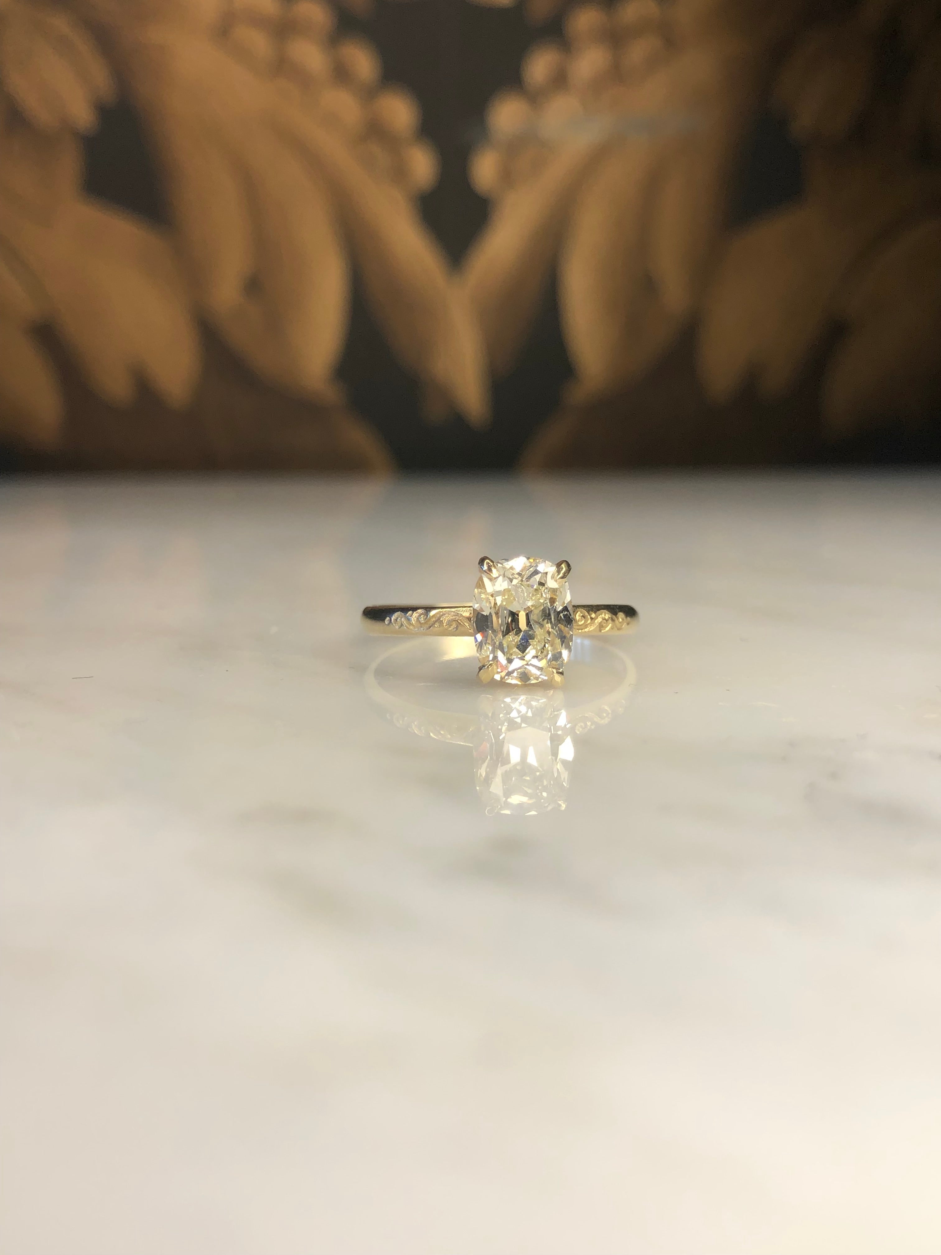 Old Mine Brilliant Engagement Ring