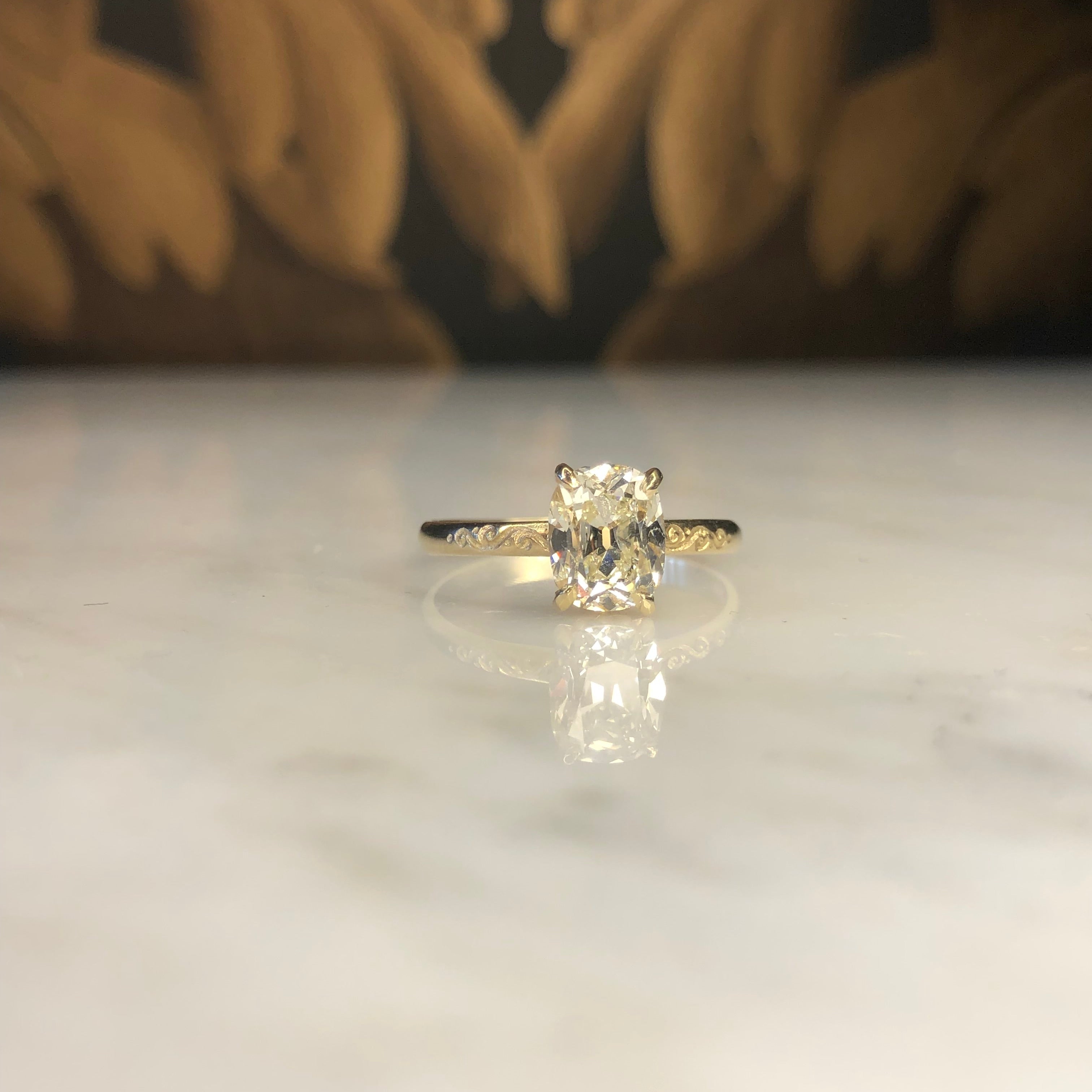 Old Mine Brilliant Engagement Ring