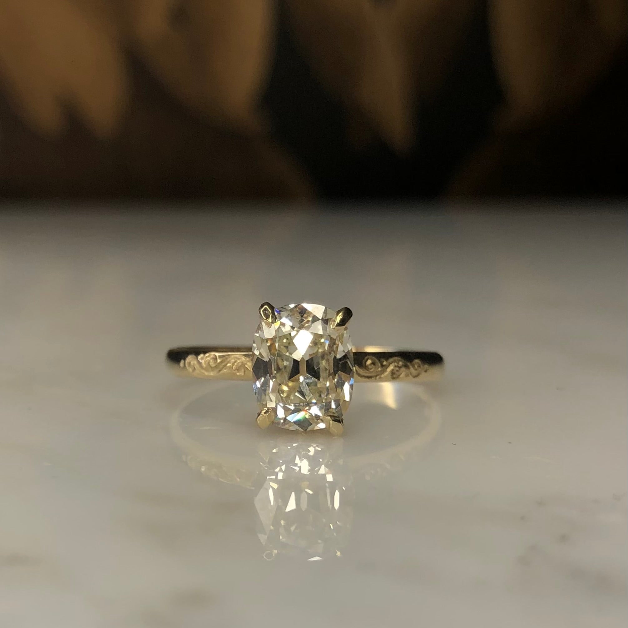 Old Mine Brilliant Engagement Ring