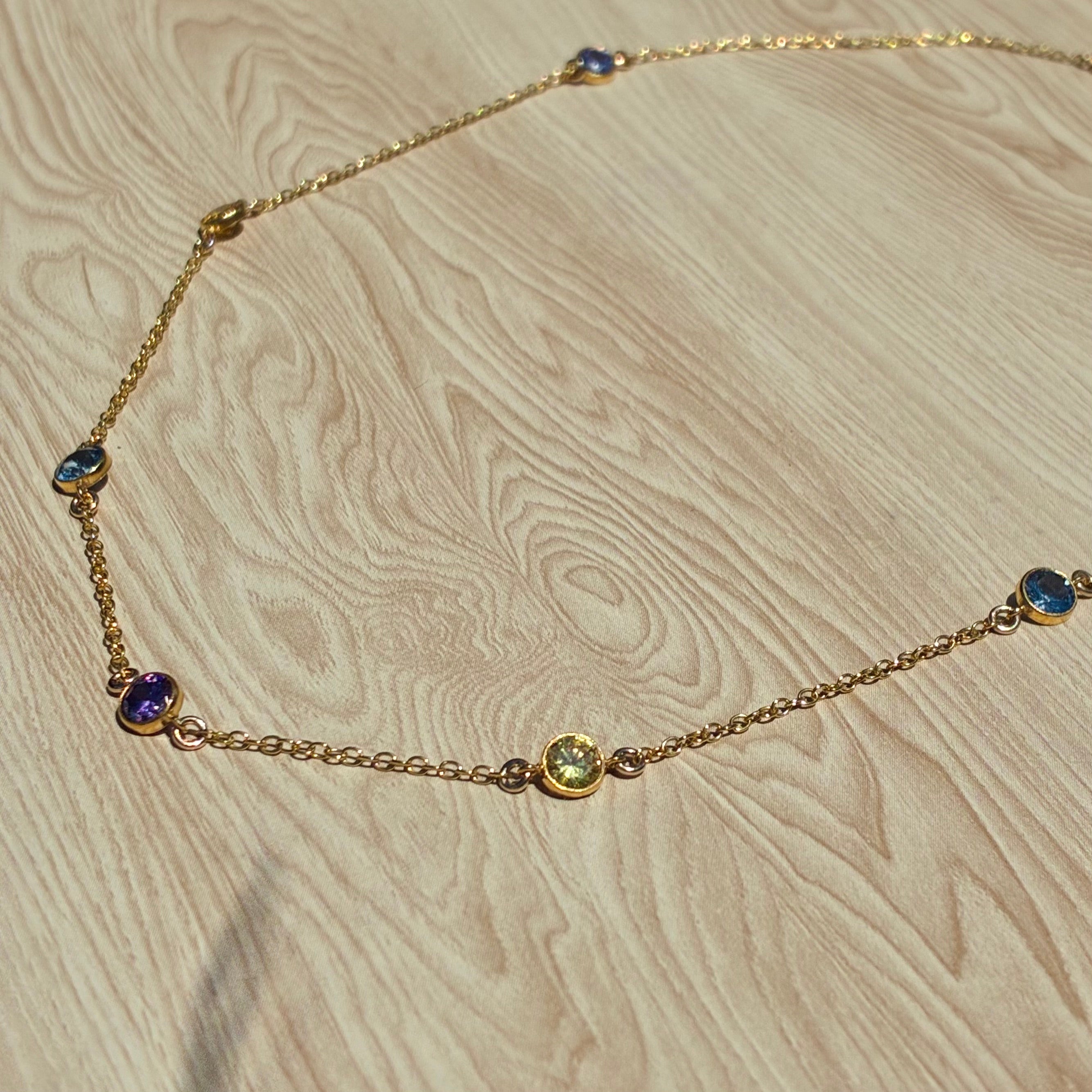 Gold Fill Bezel Satellite Necklace