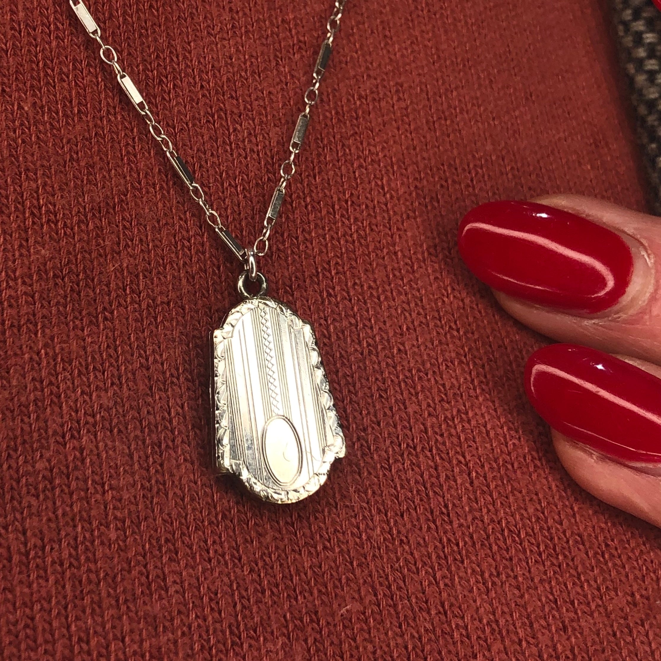 Engraved Art Deco Locket