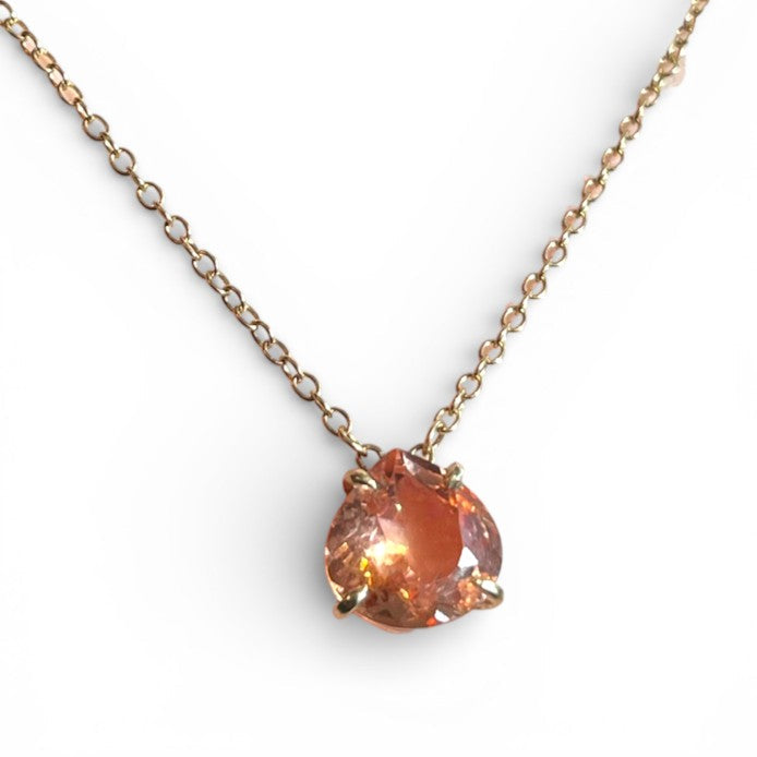 14k Peach Sapphire Necklace