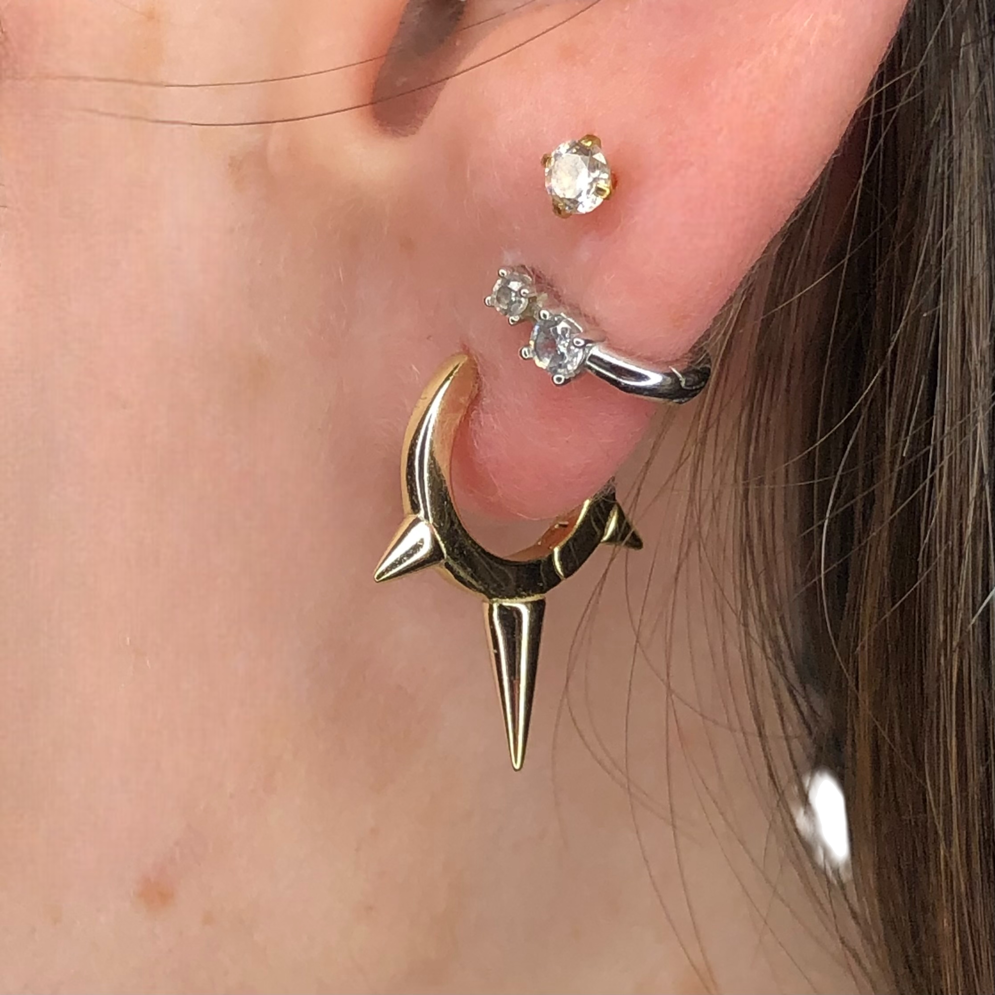 Spiked Huggie Hoops (One Off Style!)