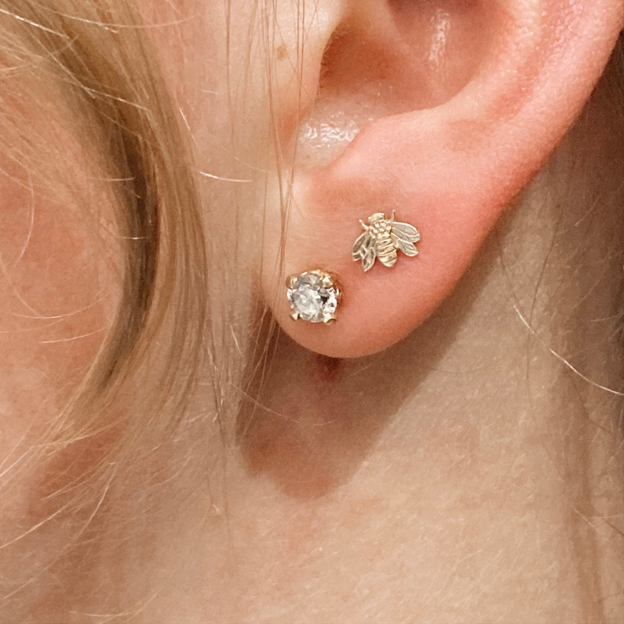 14k Diamond Stud Earrings