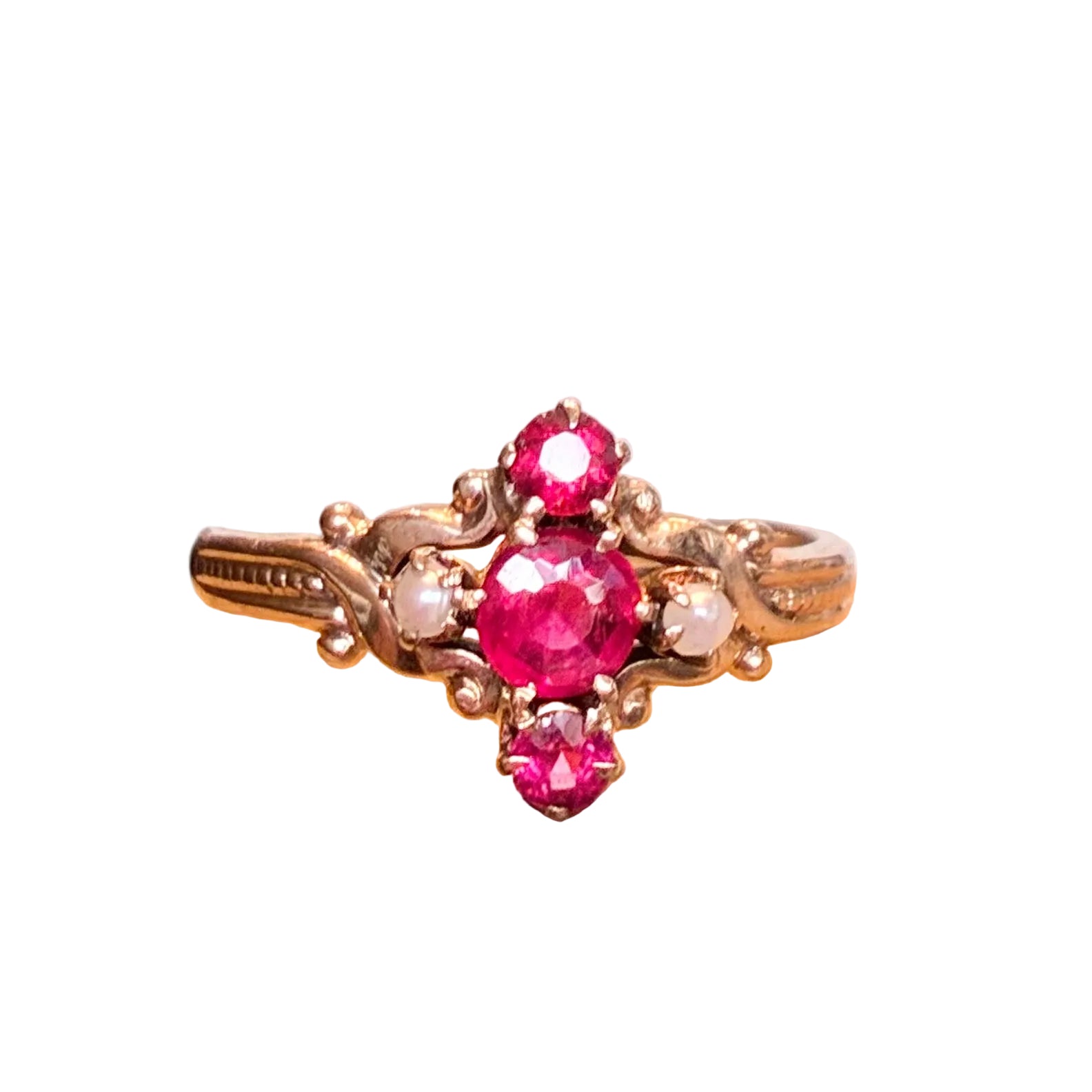 Antique Ruby and Pearl Ring