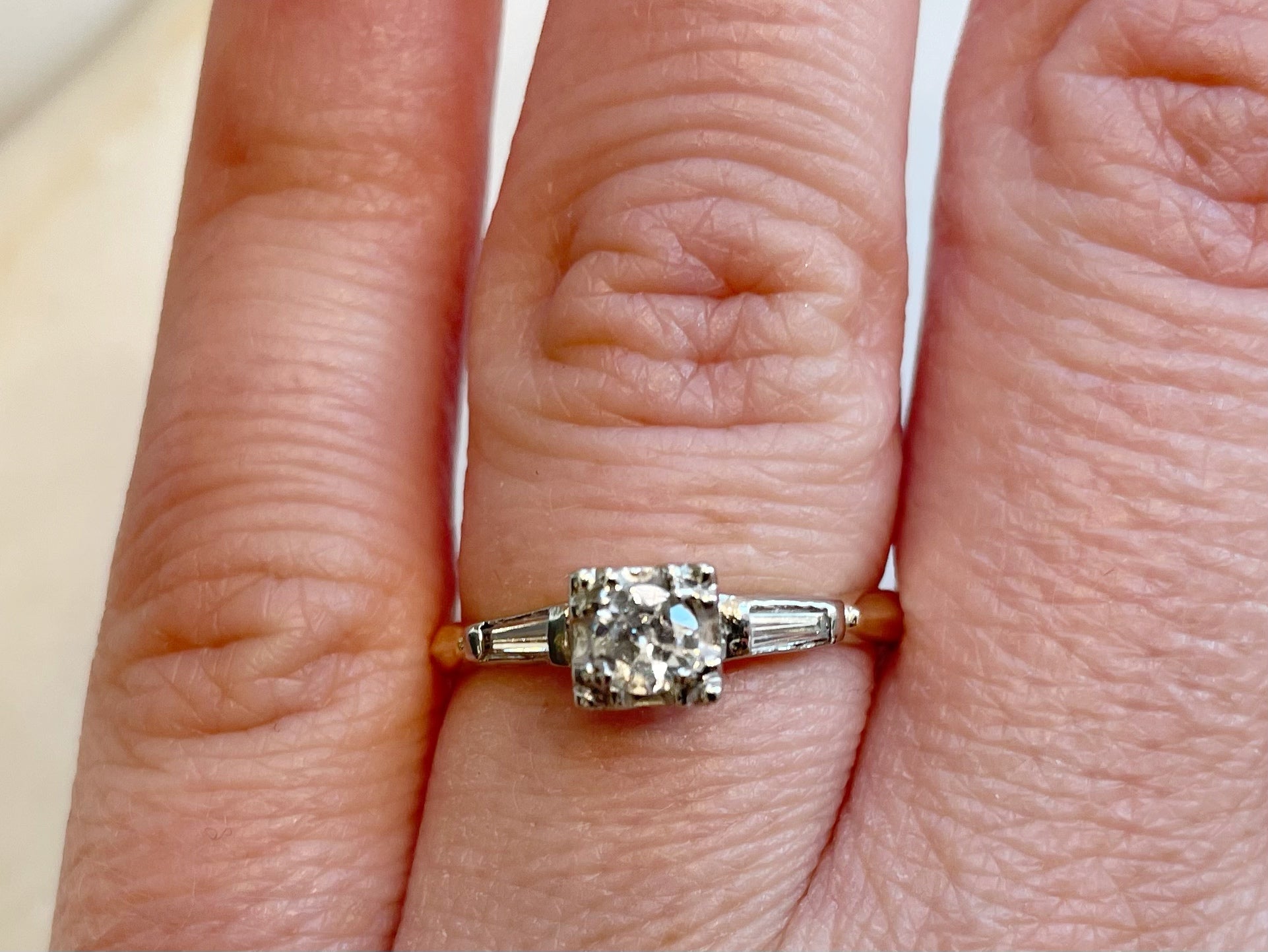 Antique Art Deco Ring with Tapered Baguettes