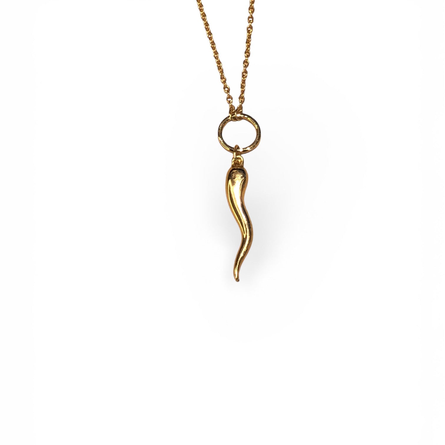 Vintage 14k Yellow Gold Italian Horn Charm