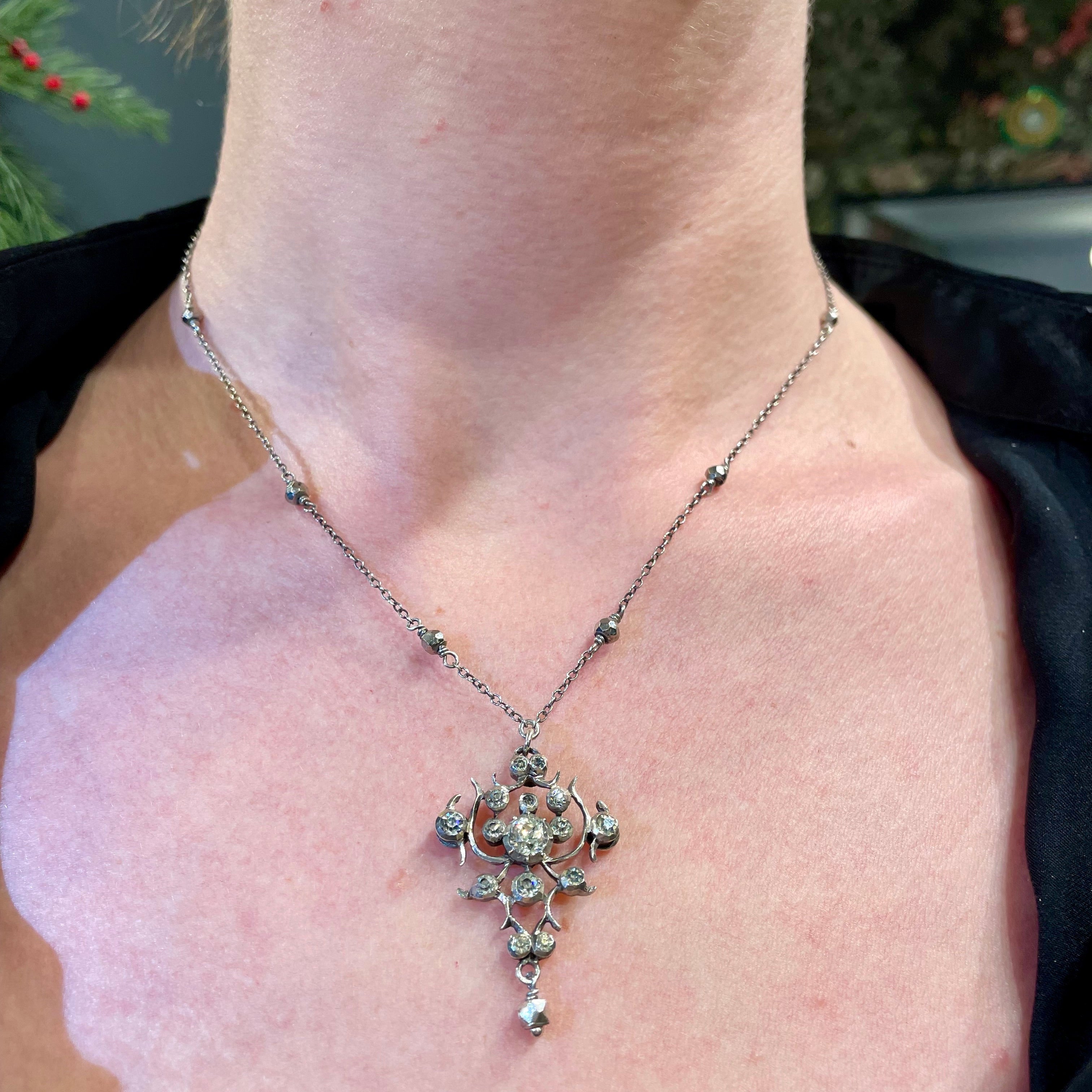 Edwardian Hand-Chased Sterling Silver Pendant