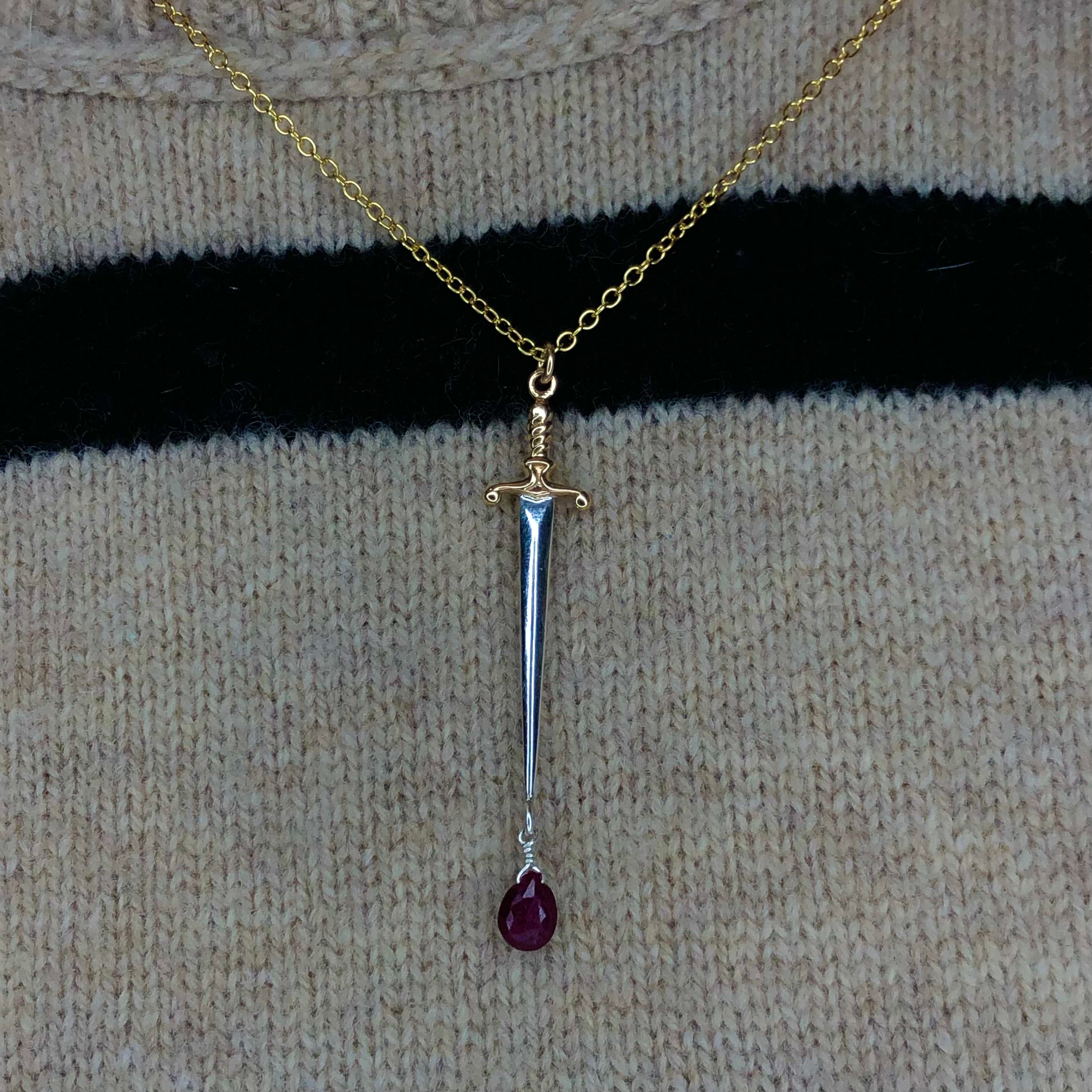 Sword & Ruby Necklace