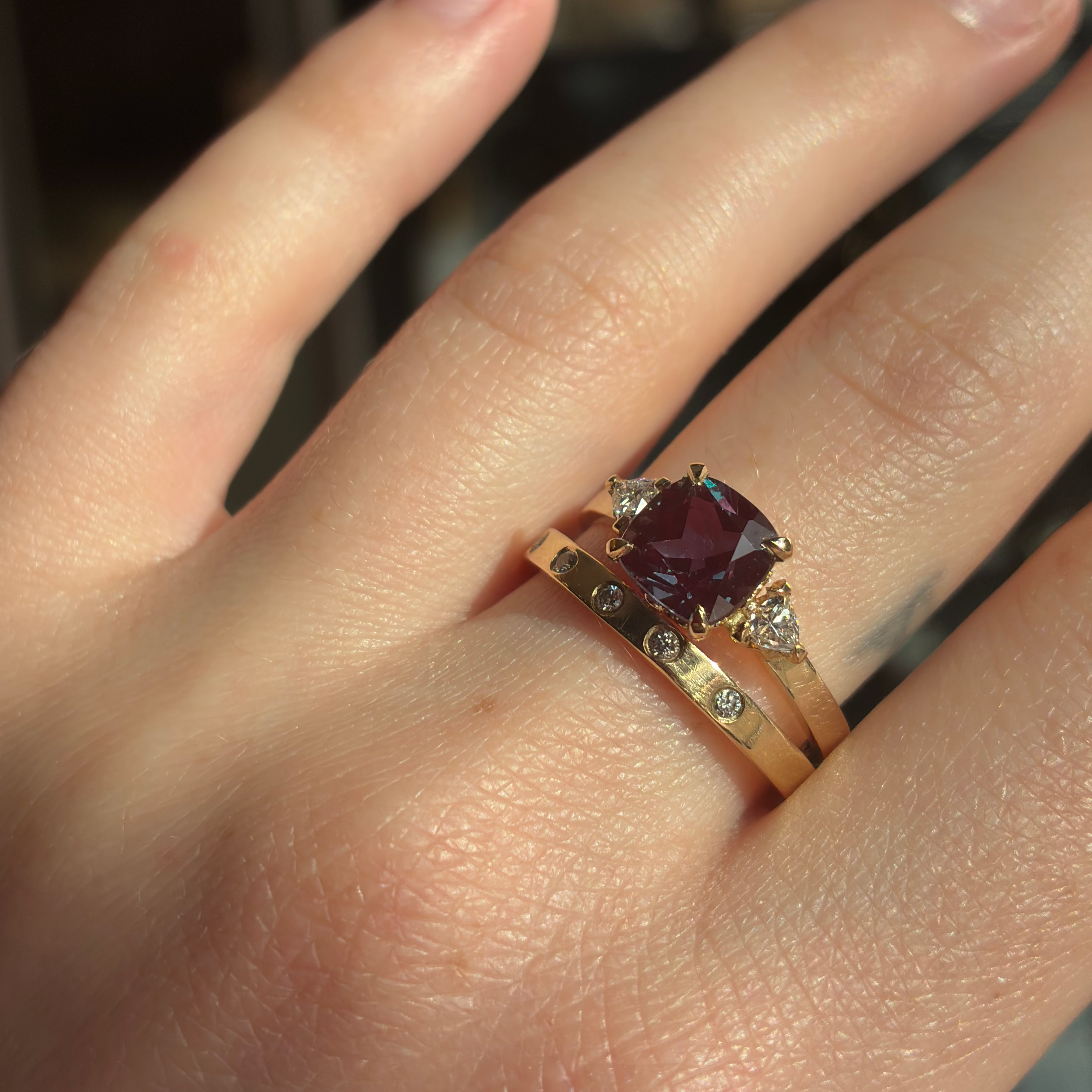 Cushion Alexandrite Trillion Trio
