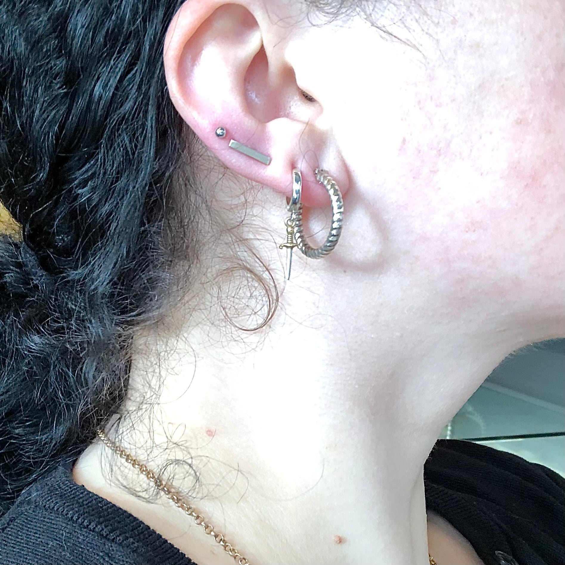 Vintage Silver Twist Hoops