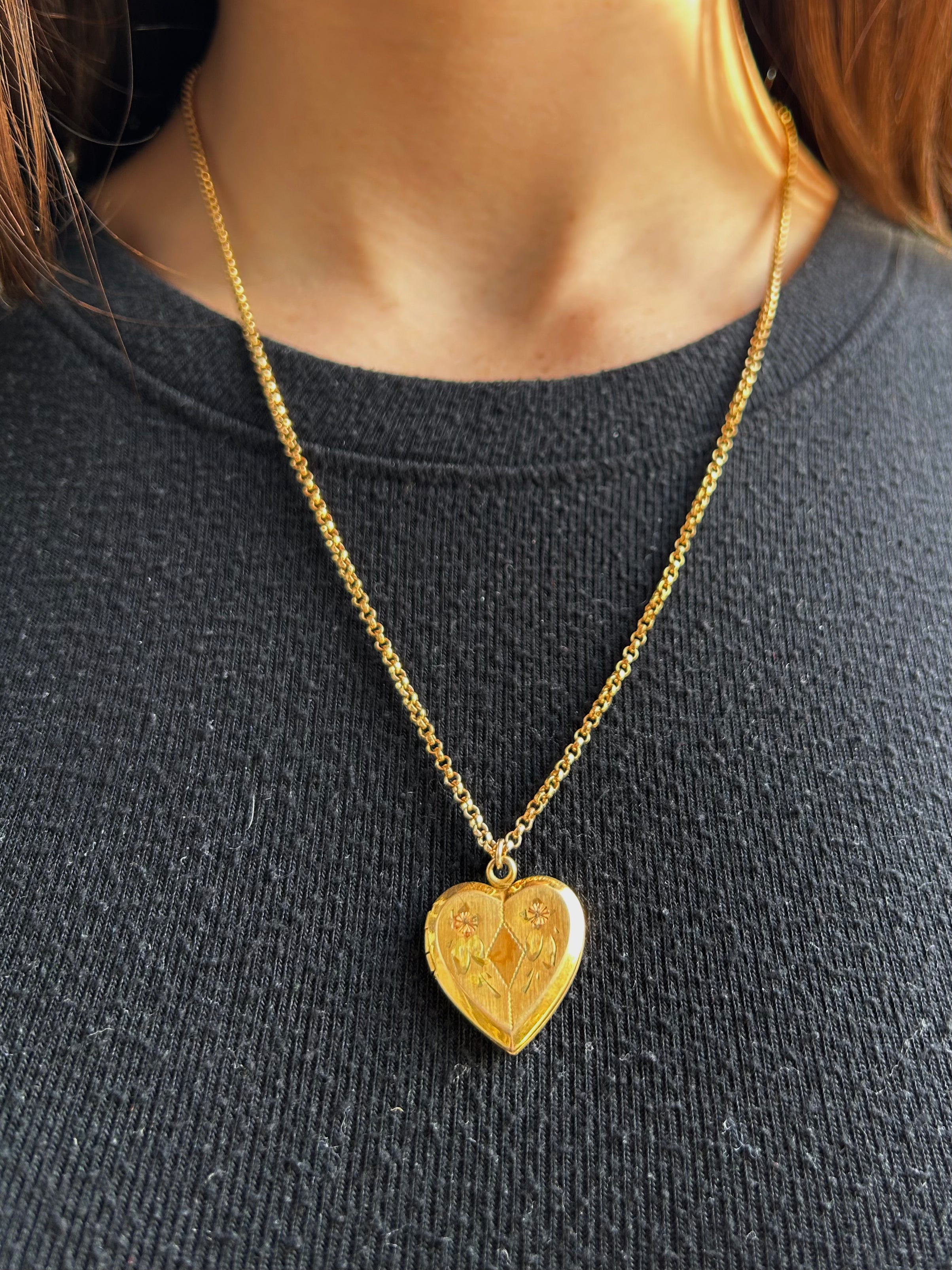 Antique Engraved Heart Locket