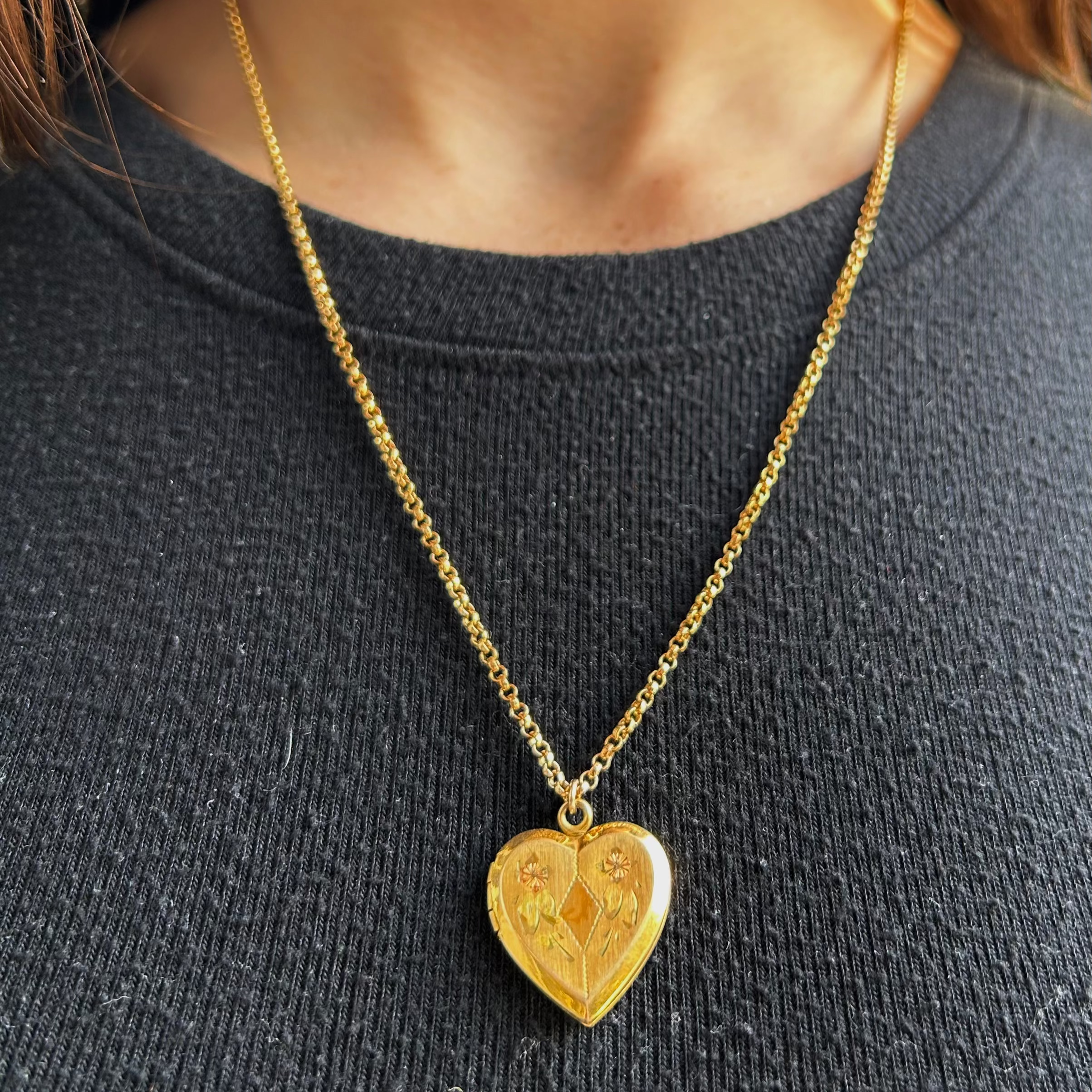 Antique Engraved Heart Locket